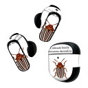 Bose QuietComfort Earbuds II 用 スキンシール ボーズ イヤバッズ2 用 ステッカー 本体3セット ケース1セット 保護 フィルム デコ 虫 虫 colorado beetle コロラドハムシ 020022(2)