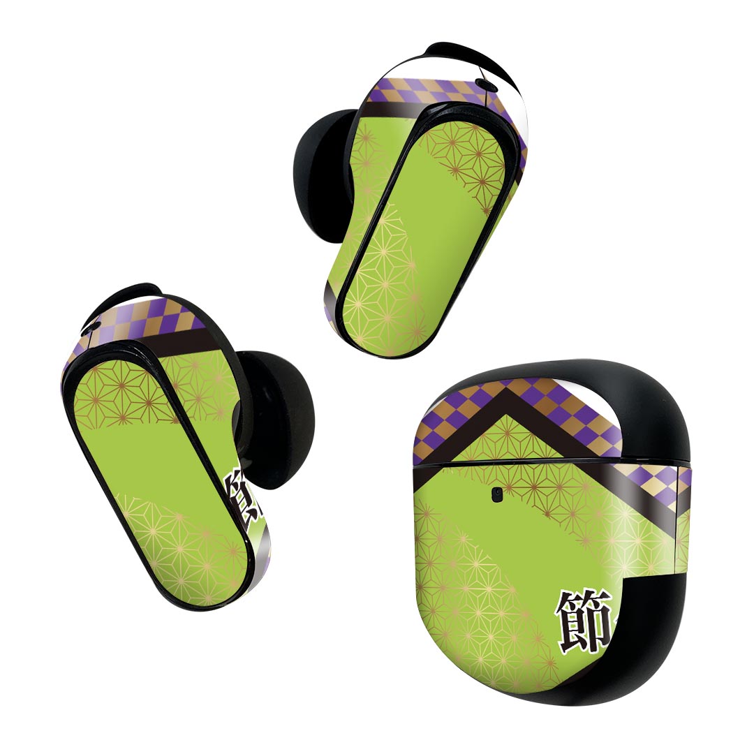 Bose QuietComfort Earbuds II 用 スキンシール ボーズ イヤバッズ2 用 ステッカー 本体3セット ケース1セット 保護 フィルム デコ マスク デザイン 節分 020604