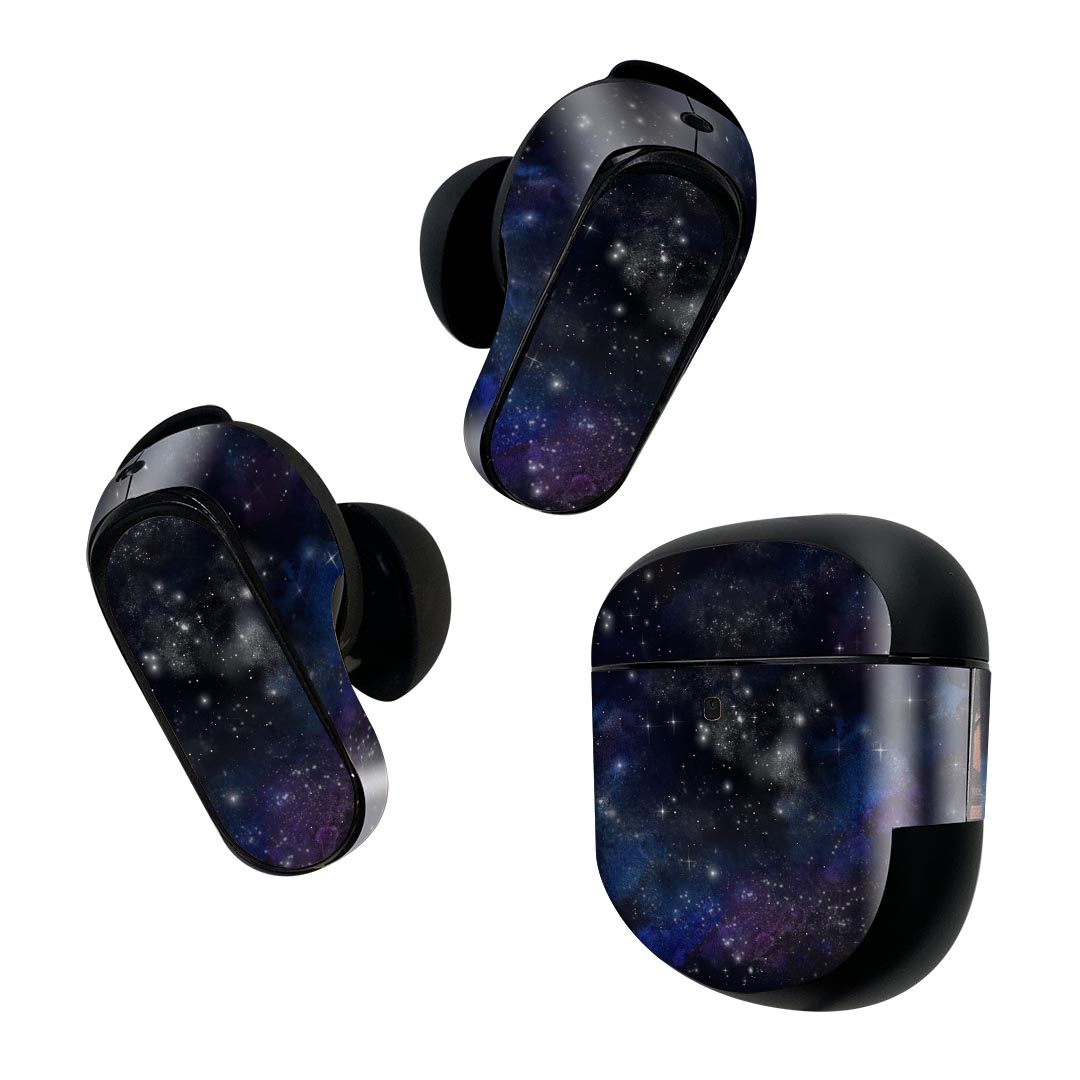 Bose QuietComfort Earbuds II 用 スキンシール ボーズ イヤバッズ2 用　ステッカー　本体3セット ケース1セット 保護 フィルム デコ マスクデザイン 宇宙柄 020648