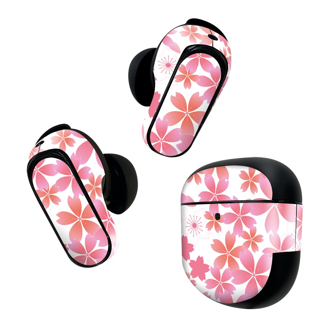 製品名 Bose QuietComfort Earbuds II 専用デザインスキンシール セット内容 Bose QuietComfort Earbuds II 専用シール　イヤホン（左右）3枚、充電ケース用シール 1枚AirPods第3世代専用です。第1?2世代、Proシリーズには対応していません。 商品特徴 再剥離性シートを素材に採用し、細かな位置調整がしやすく貼り直しが容易です。また、エアフリーでもありますので気泡が簡単に逃げるので、キレイに貼ることができます。専用の業務プリンターを使い、商品画像と遜色のない美しい印刷仕上がり。 注意事項 画像はサンプルですので、ご覧の環境によっては多少色味に違いを感じる場合がございます。 イメージと違った、モニターと色味が異なるという理由での交換や返金はご対応出来かねます。スキンシールのみの販売で、機器本体や充電ケース本体は付属しません。シワができた場合、ドライヤーなどで軽く温め、外側に向けてシワを伸ばすように貼ってください。初回貼付時の位置調整や貼り直しは可能ですが、しっかりと押し付けて接着させた後の再剥離、再利用は保証しておりません。また接着部に油分や汚れが付着しますと角の部分は剥がれやすくなりますので、貼付時はあまり触れないようにご注意ください。無地のセミグロスシートにデザインをプリントした商品で、デコなどの加工はございません。 凹凸や光沢があるように見えたり布地や金属を素材にしたように見える商品もありますが、デザインの図版によるものです。印刷時に微妙な画像のズレが生じる場合がございます。ご注文後に1点1点制作する受注生産品の為、不良品以外のご返品や交換は固くお断りします。 商品発送 完全受注生産のハンドメイド商品となりますので、既製品と比べて発送までお時間を頂いています。 基本的に決済確認後2~3営業日、最大で10営業日での発送となります。繁忙期や休業日明けの場合はさらに時間がかかる場合があります。 その際には別途メールにてご連絡致します。メール便の場合、発送日から到着までに2?4日ほどかかる場合が多く、紛失などの保障もご対応できかねます。あらかじめご了承下さい。