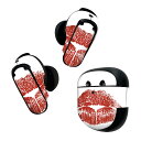 Bose QuietComfort Earbuds II 用 スキンシール ボーズ イヤバッズ2 用 ステッカー 本体3セット ケース1セット 保護 フィルム デコ マスクデザイン 面白 口 020869