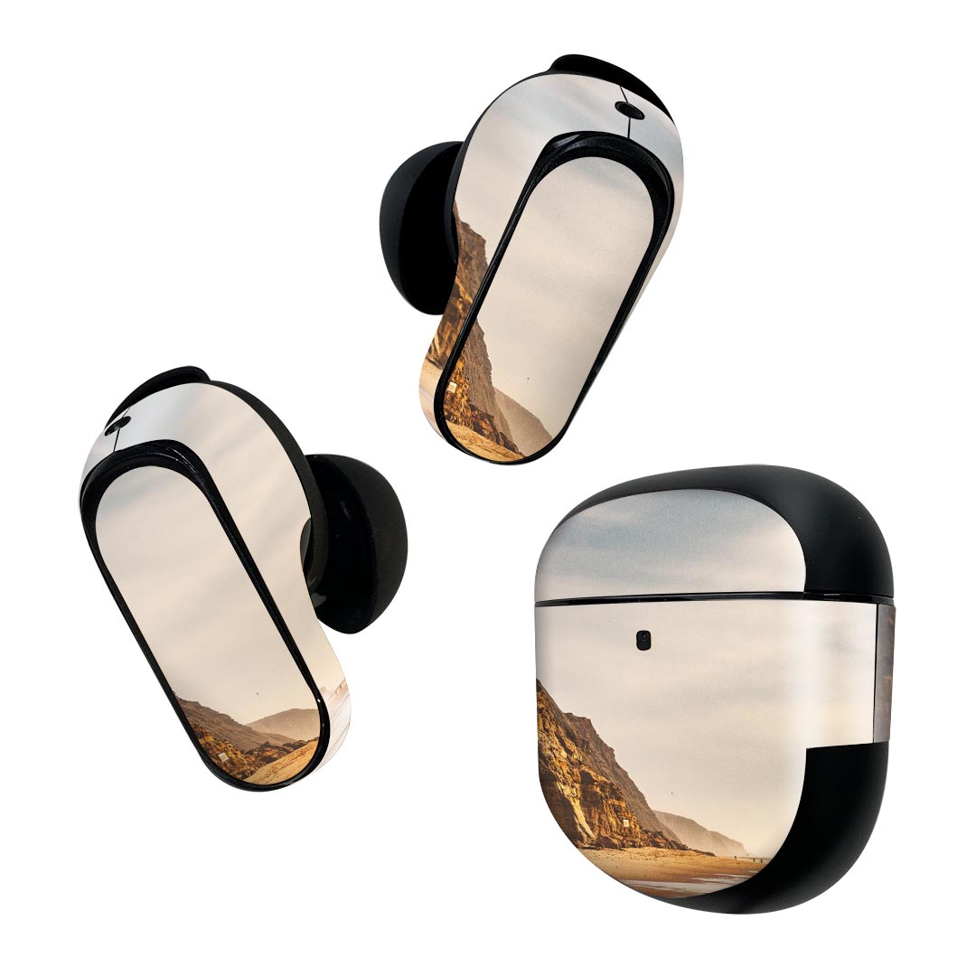 Consumable Goods, Various Parts - Bose QuietComfort Earbuds II 用 スキンシール ボーズ イヤバッズ2 用　ステッカー　本体3セット ケース1セット 保護 フィルム デコ サーフィン　海　写真　岩 022953