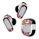 Bose QuietComfort Earbuds II 用 スキンシール ボーズ イヤバッズ2 用 ステッカー 本体3セット ケース1セット 保護 フィルム デコ 花 イラスト 023011(2)