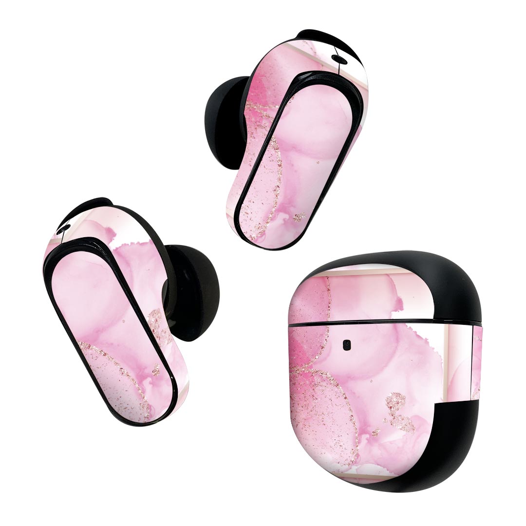 Bose QuietComfort Earbuds II 用 スキンシール ボーズ イヤバッズ2 用　ステッカー　本体3セット ケース1セット 保護 フィルム デコ 水彩　キラキラ　 023376