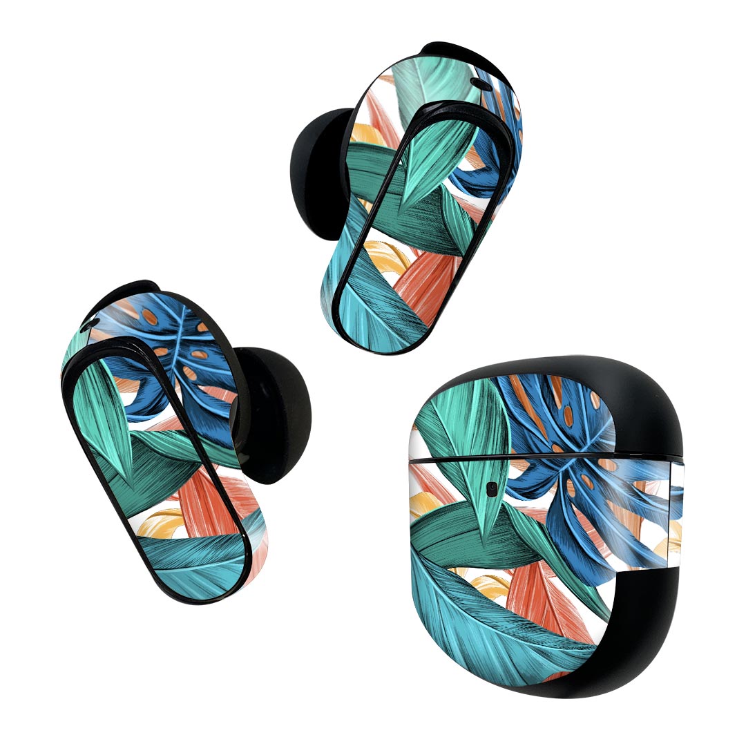 製品名 Bose QuietComfort Earbuds II 専用デザインスキンシール セット内容 Bose QuietComfort Earbuds II 専用シール　イヤホン（左右）3枚、充電ケース用シール 1枚AirPods第3世代専用です。第1?2世代、Proシリーズには対応していません。 商品特徴 再剥離性シートを素材に採用し、細かな位置調整がしやすく貼り直しが容易です。また、エアフリーでもありますので気泡が簡単に逃げるので、キレイに貼ることができます。専用の業務プリンターを使い、商品画像と遜色のない美しい印刷仕上がり。 注意事項 画像はサンプルですので、ご覧の環境によっては多少色味に違いを感じる場合がございます。 イメージと違った、モニターと色味が異なるという理由での交換や返金はご対応出来かねます。スキンシールのみの販売で、機器本体や充電ケース本体は付属しません。シワができた場合、ドライヤーなどで軽く温め、外側に向けてシワを伸ばすように貼ってください。初回貼付時の位置調整や貼り直しは可能ですが、しっかりと押し付けて接着させた後の再剥離、再利用は保証しておりません。また接着部に油分や汚れが付着しますと角の部分は剥がれやすくなりますので、貼付時はあまり触れないようにご注意ください。無地のセミグロスシートにデザインをプリントした商品で、デコなどの加工はございません。 凹凸や光沢があるように見えたり布地や金属を素材にしたように見える商品もありますが、デザインの図版によるものです。印刷時に微妙な画像のズレが生じる場合がございます。ご注文後に1点1点制作する受注生産品の為、不良品以外のご返品や交換は固くお断りします。 商品発送 完全受注生産のハンドメイド商品となりますので、既製品と比べて発送までお時間を頂いています。 基本的に決済確認後2~3営業日、最大で10営業日での発送となります。繁忙期や休業日明けの場合はさらに時間がかかる場合があります。 その際には別途メールにてご連絡致します。メール便の場合、発送日から到着までに2?4日ほどかかる場合が多く、紛失などの保障もご対応できかねます。あらかじめご了承下さい。