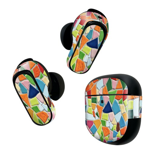 Bose QuietComfort Earbuds II 用 スキンシール ボーズ イヤバッズ2 用 ステッカー 本体3セット ケース1セット 保護 フィルム デコ カラフル ガラス 柄 写真 023582 Bose QuietComfort Earbuds II 用 スキンシール ボーズ イヤバッズ2 用 ステッカー 本体3セット ケース1セット 保護 フィルム デコ カラフル ガラス 柄 写真 023582