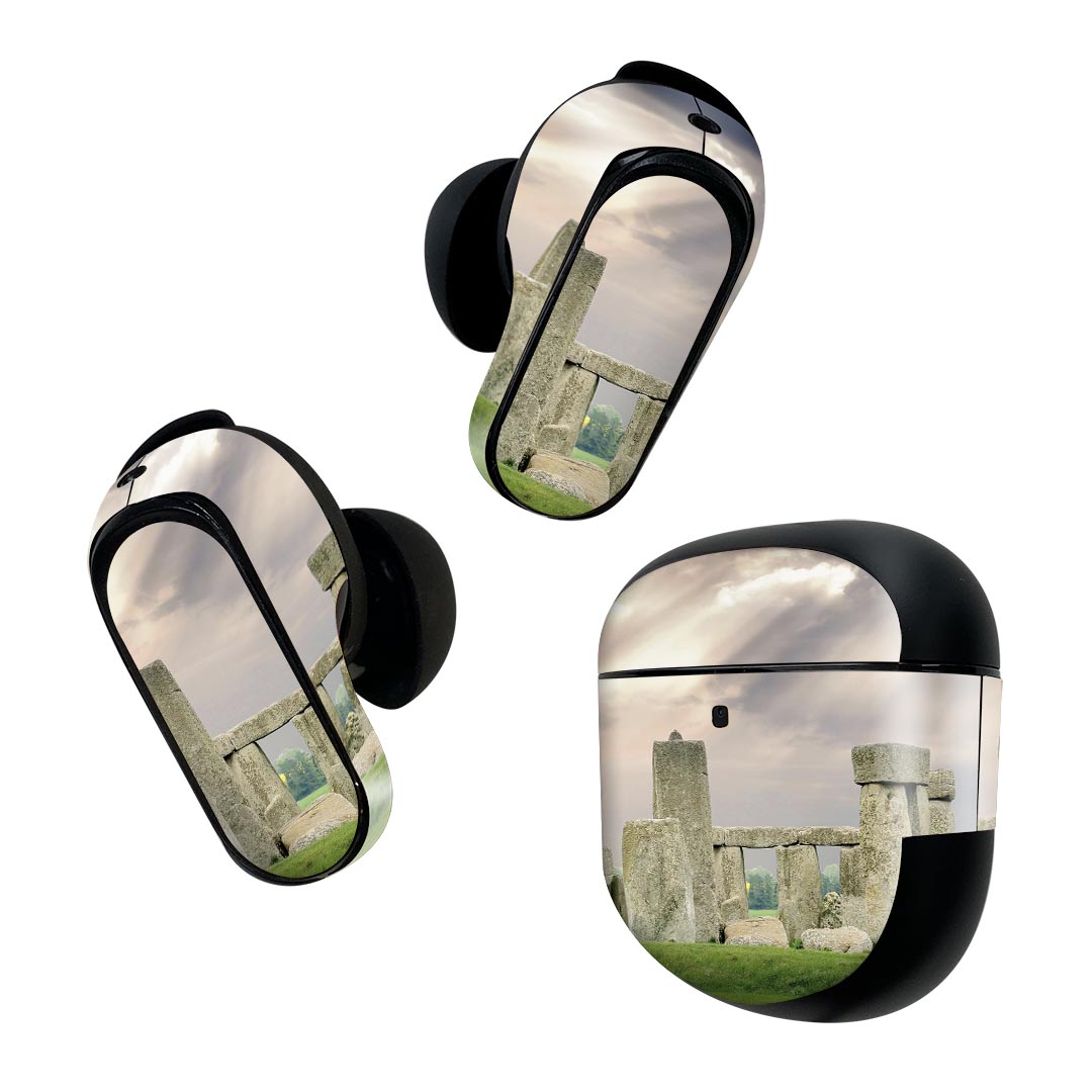 Bose QuietComfort Earbuds II 用 スキンシール ボーズ イヤバッズ2 用　ステッカー　本体3セット ケース1セット 保護 フィルム デコ 建造物　景色 023837
