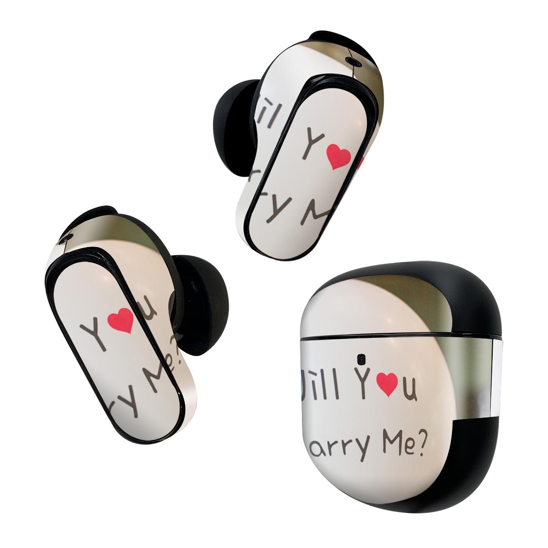 Bose QuietComfort Earbuds II 用 スキンシール ボーズ イヤバッズ2 用　ステッカー　本体3セット ケース1セット 保護 フィルム デコ ウェディング　プロポーズ　風船 025836