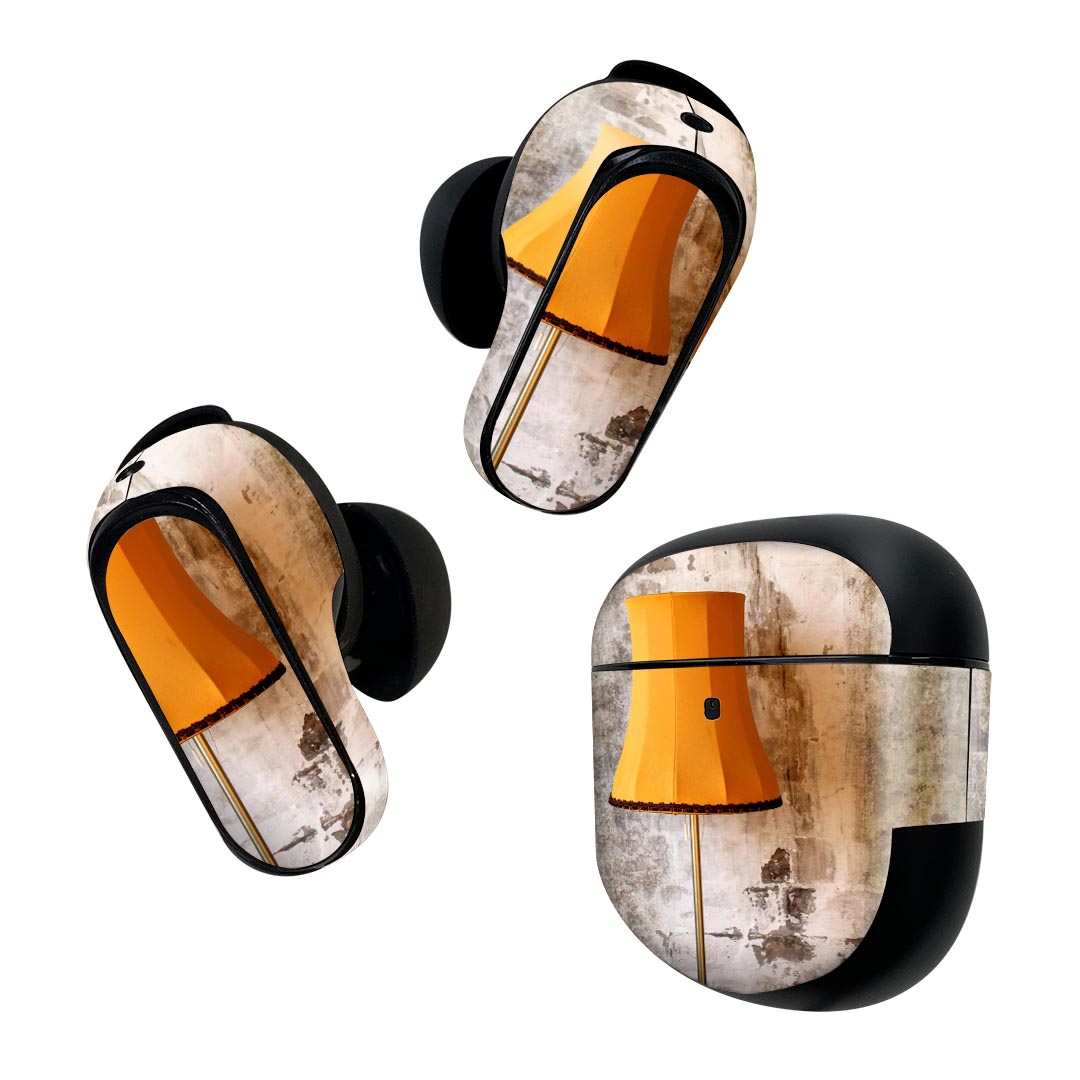 Bose QuietComfort Earbuds II 用 スキンシール ボーズ イヤバッズ2 用　ステッカー　本体3セット ケース1セット 保護 フィルム デコ ランプ　電気　レトロ 026046