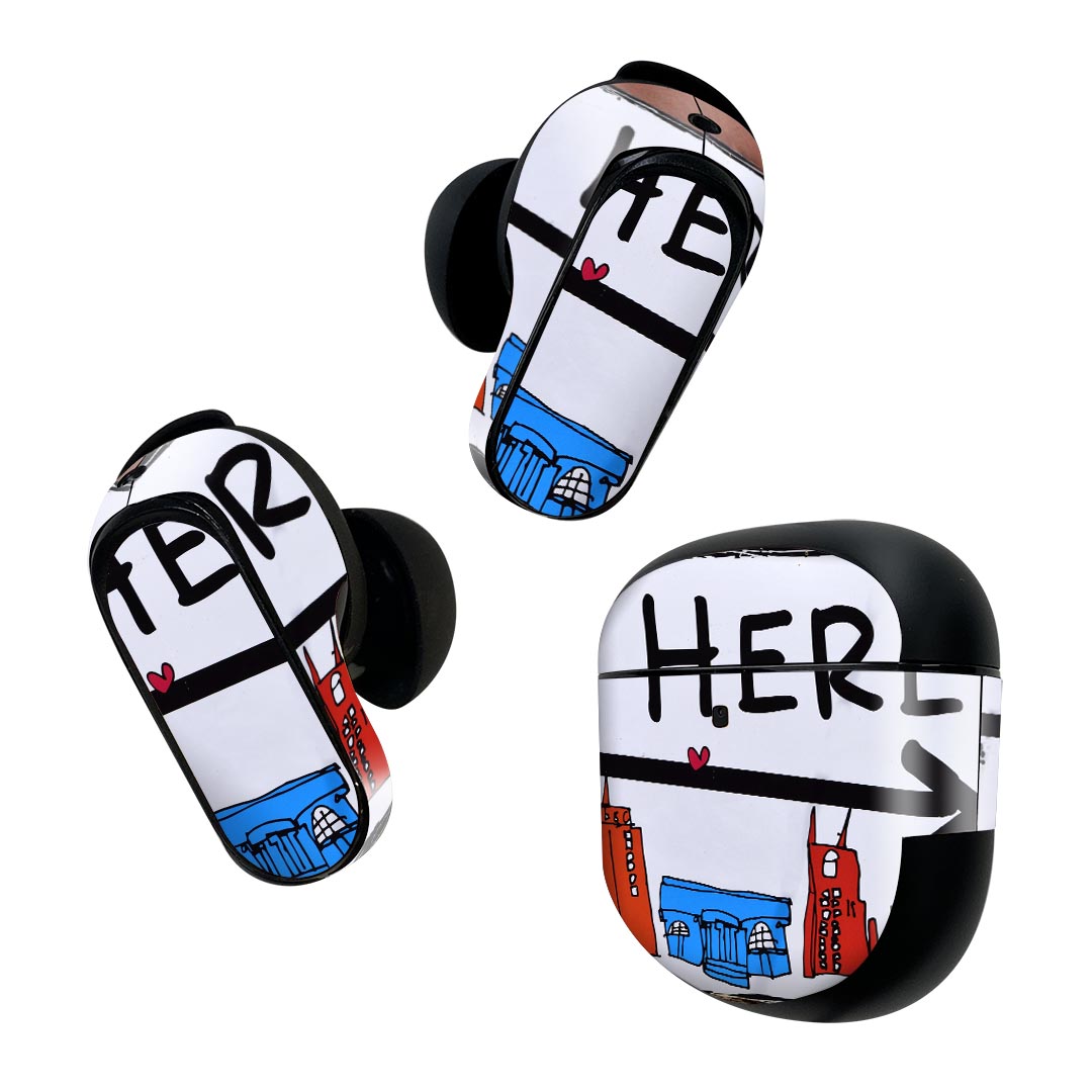 Bose QuietComfort Earbuds II 用 スキンシール ボーズ イヤバッズ2 用　ステッカー　本体3セット ケー..