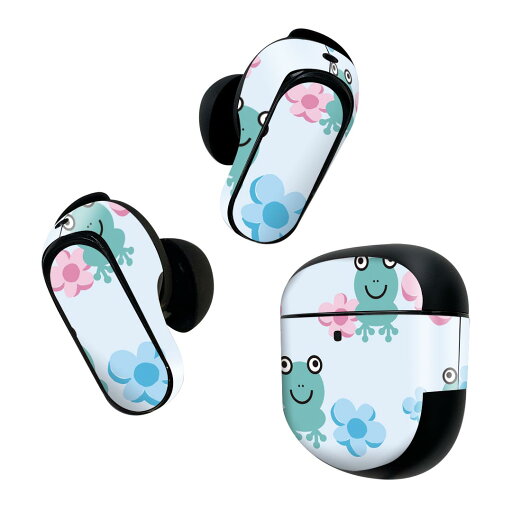 Bose QuietComfort Earbuds II 用 スキンシール ボーズ イヤバッズ2 用 ステッカー 本体3セット ケース1セット 保護 フィルム デコ カエル 動物 模様 004307 Bose QuietComfort Earbuds II 用 スキンシール ボーズ イヤバッズ2 用 ステッカー 本体3セット ケース1セット 保護 フィルム デコ カエル 動物 模様 004307