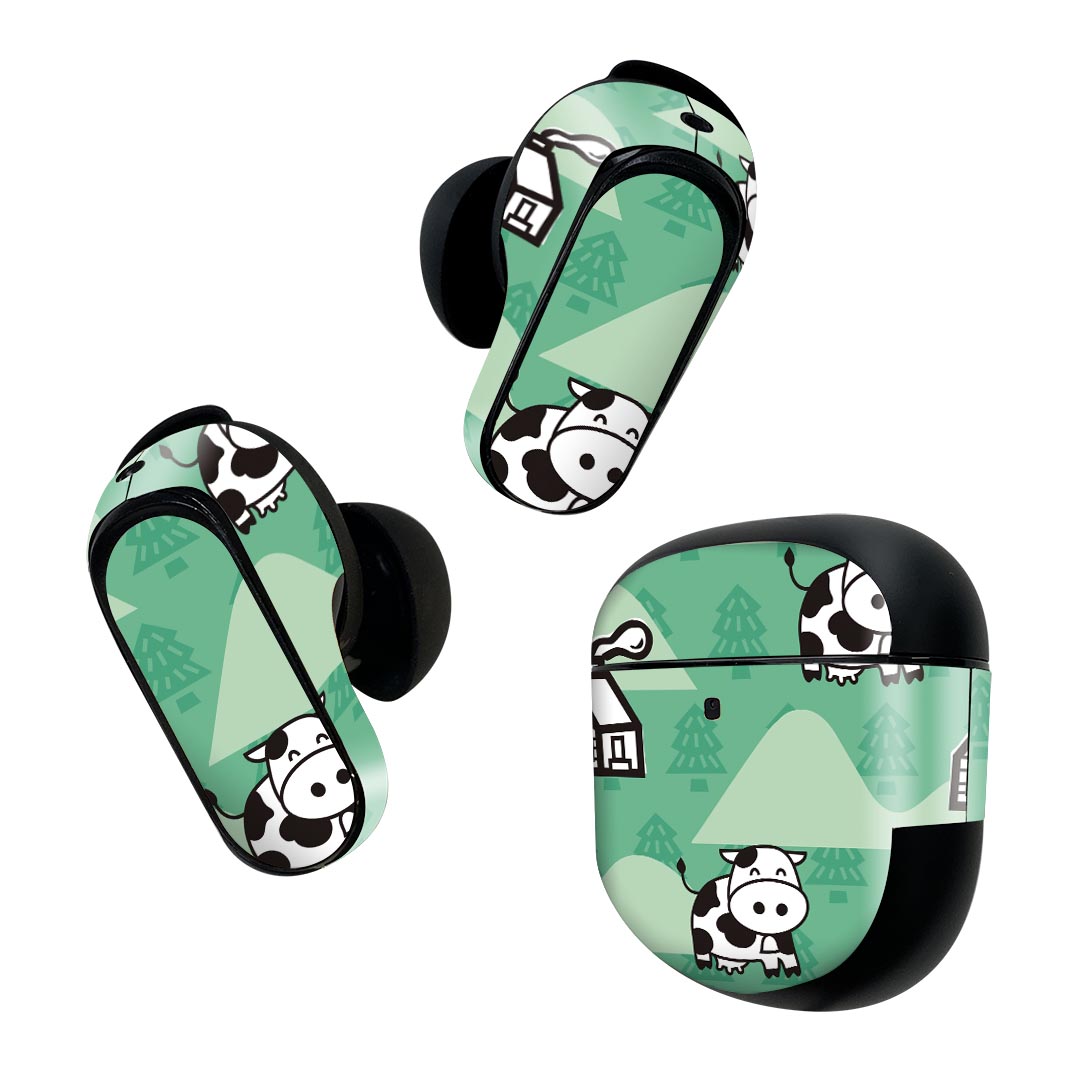製品名 Bose QuietComfort Earbuds II 専用デザインスキンシール セット内容 Bose QuietComfort Earbuds II 専用シール　イヤホン（左右）3枚、充電ケース用シール 1枚AirPods第3世代専用です。第1?2世代、Proシリーズには対応していません。 商品特徴 再剥離性シートを素材に採用し、細かな位置調整がしやすく貼り直しが容易です。また、エアフリーでもありますので気泡が簡単に逃げるので、キレイに貼ることができます。専用の業務プリンターを使い、商品画像と遜色のない美しい印刷仕上がり。 注意事項 画像はサンプルですので、ご覧の環境によっては多少色味に違いを感じる場合がございます。 イメージと違った、モニターと色味が異なるという理由での交換や返金はご対応出来かねます。スキンシールのみの販売で、機器本体や充電ケース本体は付属しません。シワができた場合、ドライヤーなどで軽く温め、外側に向けてシワを伸ばすように貼ってください。初回貼付時の位置調整や貼り直しは可能ですが、しっかりと押し付けて接着させた後の再剥離、再利用は保証しておりません。また接着部に油分や汚れが付着しますと角の部分は剥がれやすくなりますので、貼付時はあまり触れないようにご注意ください。無地のセミグロスシートにデザインをプリントした商品で、デコなどの加工はございません。 凹凸や光沢があるように見えたり布地や金属を素材にしたように見える商品もありますが、デザインの図版によるものです。印刷時に微妙な画像のズレが生じる場合がございます。ご注文後に1点1点制作する受注生産品の為、不良品以外のご返品や交換は固くお断りします。 商品発送 完全受注生産のハンドメイド商品となりますので、既製品と比べて発送までお時間を頂いています。 基本的に決済確認後2~3営業日、最大で10営業日での発送となります。繁忙期や休業日明けの場合はさらに時間がかかる場合があります。 その際には別途メールにてご連絡致します。メール便の場合、発送日から到着までに2?4日ほどかかる場合が多く、紛失などの保障もご対応できかねます。あらかじめご了承下さい。
