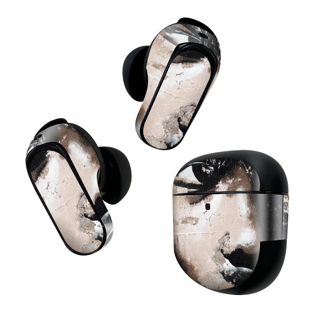 Bose QuietComfort Earbuds II 用 スキンシール ボーズ イヤバッズ2 用 ステッカー 本体3セット ケース1セット 保護 フィルム デコ 外国人 イラスト 004552