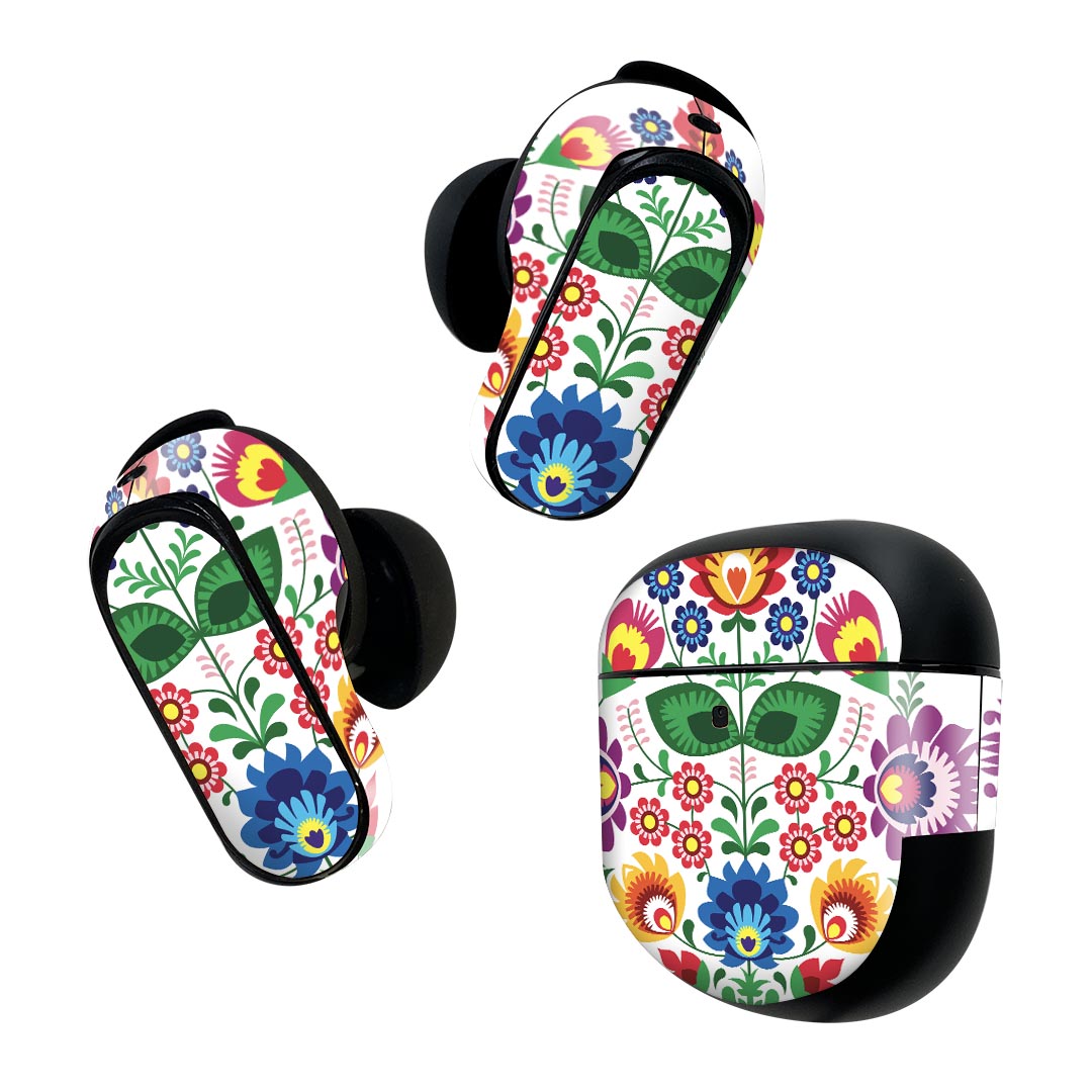 Bose QuietComfort Earbuds II 用 スキンシール ボーズ イヤバッズ2 用　ステッカー　本体3セット ケー..