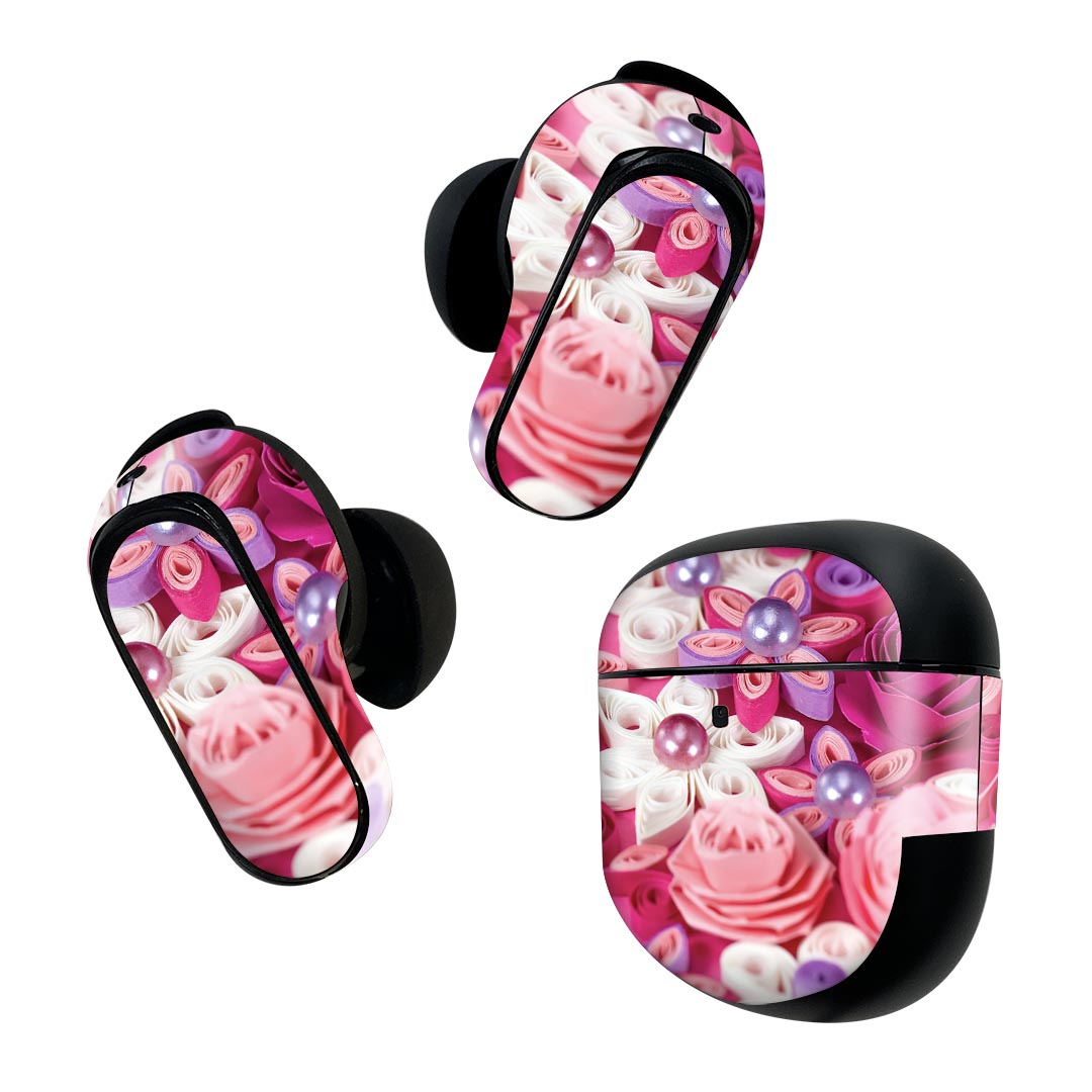 Bose QuietComfort Earbuds II 用 スキンシール ボーズ イヤバッズ2 用　ステッカー　本体3セット ケー..