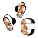 Bose QuietComfort Earbuds II 用 スキンシール ボーズ イヤバッズ2 用 ステッカー 本体3セット ケース1セット 保護 フィルム デコ 秋 紅葉 イラスト 004755