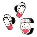 Bose QuietComfort Earbuds II 用 スキンシール ボーズ イヤバッズ2 用 ステッカー 本体3セット ケース1セット 保護 フィルム デコ うさぎ イラスト ハート 005060