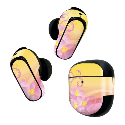 Bose QuietComfort Earbuds II 用 スキンシール ボーズ イヤバッズ2 用 ステッカー 本体3セット ケース1セット 保護 フィルム デコ 花 ピンク オレンジ 005062 Bose QuietComfort Earbuds II 用 スキンシール ボーズ イヤバッズ2 用 ステッカー 本体3セット ケース1セット 保護 フィルム デコ 花 ピンク オレンジ 005062