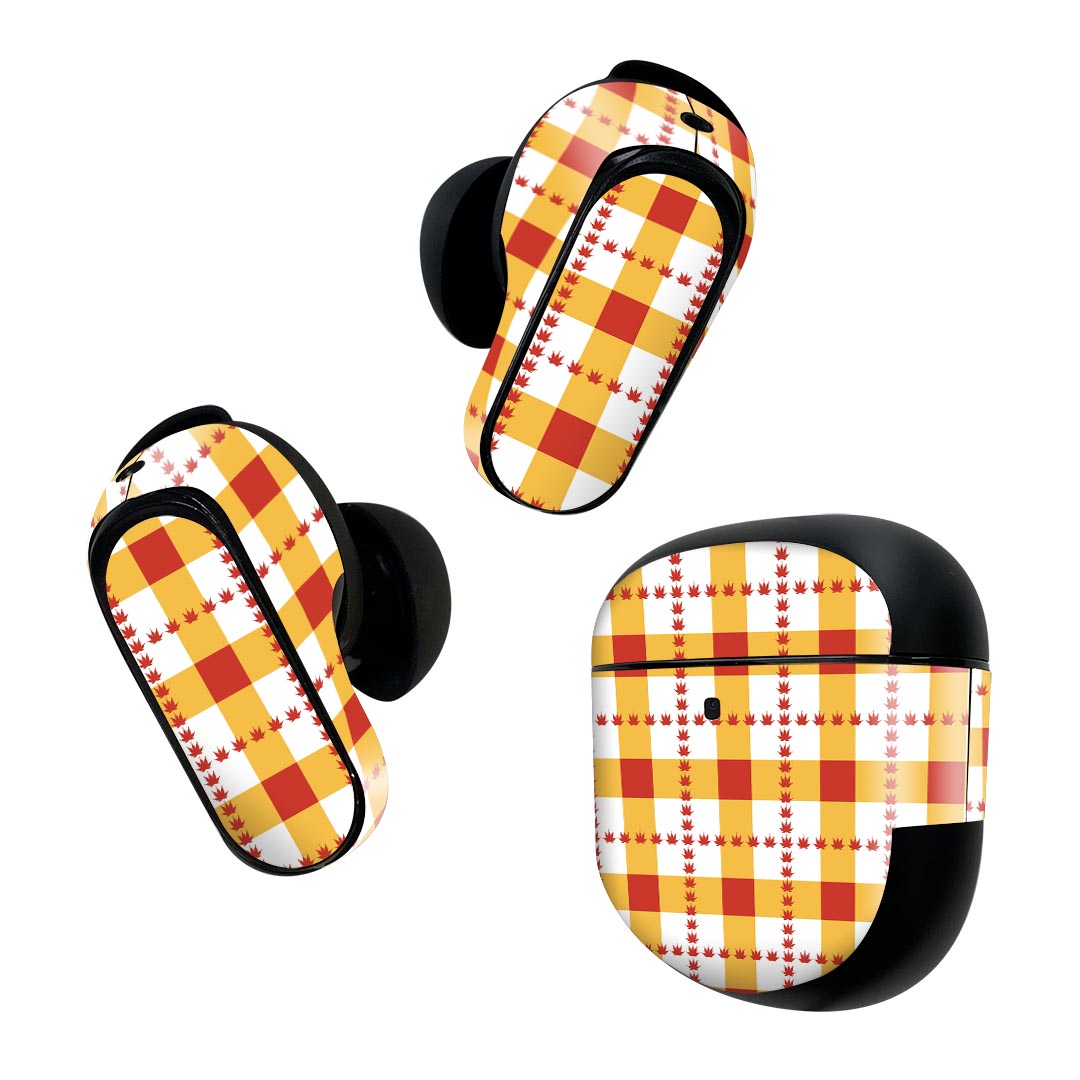 製品名 Bose QuietComfort Earbuds II 専用デザインスキンシール セット内容 Bose QuietComfort Earbuds II 専用シール　イヤホン（左右）3枚、充電ケース用シール 1枚AirPods第3世代専用です。第1?2世代、Proシリーズには対応していません。 商品特徴 再剥離性シートを素材に採用し、細かな位置調整がしやすく貼り直しが容易です。また、エアフリーでもありますので気泡が簡単に逃げるので、キレイに貼ることができます。専用の業務プリンターを使い、商品画像と遜色のない美しい印刷仕上がり。 注意事項 画像はサンプルですので、ご覧の環境によっては多少色味に違いを感じる場合がございます。 イメージと違った、モニターと色味が異なるという理由での交換や返金はご対応出来かねます。スキンシールのみの販売で、機器本体や充電ケース本体は付属しません。シワができた場合、ドライヤーなどで軽く温め、外側に向けてシワを伸ばすように貼ってください。初回貼付時の位置調整や貼り直しは可能ですが、しっかりと押し付けて接着させた後の再剥離、再利用は保証しておりません。また接着部に油分や汚れが付着しますと角の部分は剥がれやすくなりますので、貼付時はあまり触れないようにご注意ください。無地のセミグロスシートにデザインをプリントした商品で、デコなどの加工はございません。 凹凸や光沢があるように見えたり布地や金属を素材にしたように見える商品もありますが、デザインの図版によるものです。印刷時に微妙な画像のズレが生じる場合がございます。ご注文後に1点1点制作する受注生産品の為、不良品以外のご返品や交換は固くお断りします。 商品発送 完全受注生産のハンドメイド商品となりますので、既製品と比べて発送までお時間を頂いています。 基本的に決済確認後2~3営業日、最大で10営業日での発送となります。繁忙期や休業日明けの場合はさらに時間がかかる場合があります。 その際には別途メールにてご連絡致します。メール便の場合、発送日から到着までに2?4日ほどかかる場合が多く、紛失などの保障もご対応できかねます。あらかじめご了承下さい。