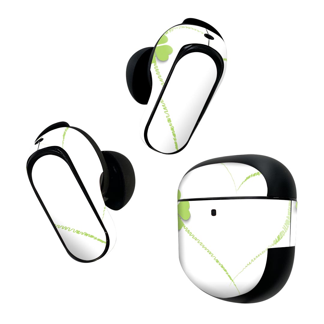 製品名 Bose QuietComfort Earbuds II 専用デザインスキンシール セット内容 Bose QuietComfort Earbuds II 専用シール　イヤホン（左右）3枚、充電ケース用シール 1枚AirPods第3世代専用です。第1?2世代、Proシリーズには対応していません。 商品特徴 再剥離性シートを素材に採用し、細かな位置調整がしやすく貼り直しが容易です。また、エアフリーでもありますので気泡が簡単に逃げるので、キレイに貼ることができます。専用の業務プリンターを使い、商品画像と遜色のない美しい印刷仕上がり。 注意事項 画像はサンプルですので、ご覧の環境によっては多少色味に違いを感じる場合がございます。 イメージと違った、モニターと色味が異なるという理由での交換や返金はご対応出来かねます。スキンシールのみの販売で、機器本体や充電ケース本体は付属しません。シワができた場合、ドライヤーなどで軽く温め、外側に向けてシワを伸ばすように貼ってください。初回貼付時の位置調整や貼り直しは可能ですが、しっかりと押し付けて接着させた後の再剥離、再利用は保証しておりません。また接着部に油分や汚れが付着しますと角の部分は剥がれやすくなりますので、貼付時はあまり触れないようにご注意ください。無地のセミグロスシートにデザインをプリントした商品で、デコなどの加工はございません。 凹凸や光沢があるように見えたり布地や金属を素材にしたように見える商品もありますが、デザインの図版によるものです。印刷時に微妙な画像のズレが生じる場合がございます。ご注文後に1点1点制作する受注生産品の為、不良品以外のご返品や交換は固くお断りします。 商品発送 完全受注生産のハンドメイド商品となりますので、既製品と比べて発送までお時間を頂いています。 基本的に決済確認後2~3営業日、最大で10営業日での発送となります。繁忙期や休業日明けの場合はさらに時間がかかる場合があります。 その際には別途メールにてご連絡致します。メール便の場合、発送日から到着までに2?4日ほどかかる場合が多く、紛失などの保障もご対応できかねます。あらかじめご了承下さい。