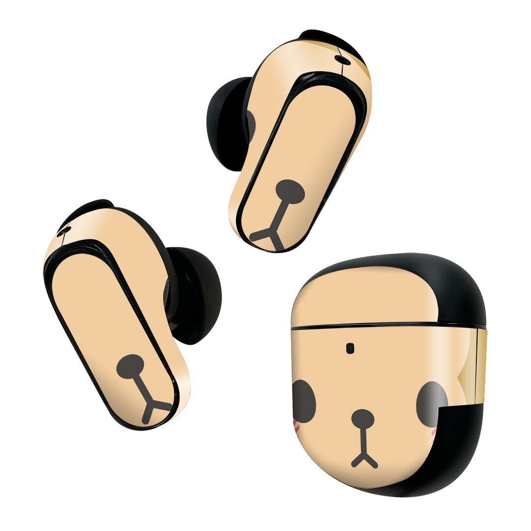 Bose QuietComfort Earbuds II 用 スキンシール ボーズ イヤバッズ2 用　ステッカー　本体3セット ケース1セット 保護 フィルム デコ アニマル 動物　イラスト　さる 005571