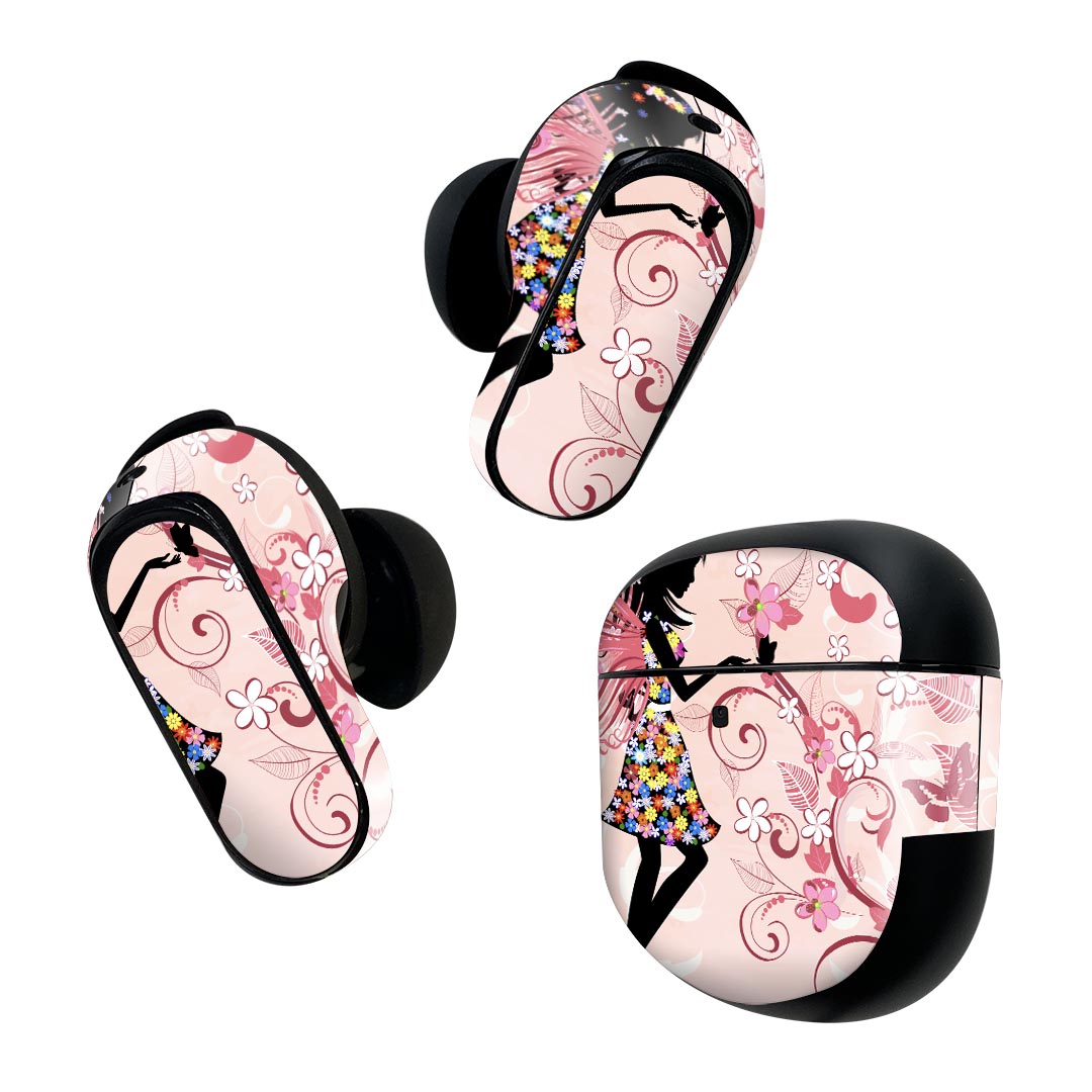 製品名 Bose QuietComfort Earbuds II 専用デザインスキンシール セット内容 Bose QuietComfort Earbuds II 専用シール　イヤホン（左右）3枚、充電ケース用シール 1枚AirPods第3世代専用です。第1?2世代、Proシリーズには対応していません。 商品特徴 再剥離性シートを素材に採用し、細かな位置調整がしやすく貼り直しが容易です。また、エアフリーでもありますので気泡が簡単に逃げるので、キレイに貼ることができます。専用の業務プリンターを使い、商品画像と遜色のない美しい印刷仕上がり。 注意事項 画像はサンプルですので、ご覧の環境によっては多少色味に違いを感じる場合がございます。 イメージと違った、モニターと色味が異なるという理由での交換や返金はご対応出来かねます。スキンシールのみの販売で、機器本体や充電ケース本体は付属しません。シワができた場合、ドライヤーなどで軽く温め、外側に向けてシワを伸ばすように貼ってください。初回貼付時の位置調整や貼り直しは可能ですが、しっかりと押し付けて接着させた後の再剥離、再利用は保証しておりません。また接着部に油分や汚れが付着しますと角の部分は剥がれやすくなりますので、貼付時はあまり触れないようにご注意ください。無地のセミグロスシートにデザインをプリントした商品で、デコなどの加工はございません。 凹凸や光沢があるように見えたり布地や金属を素材にしたように見える商品もありますが、デザインの図版によるものです。印刷時に微妙な画像のズレが生じる場合がございます。ご注文後に1点1点制作する受注生産品の為、不良品以外のご返品や交換は固くお断りします。 商品発送 完全受注生産のハンドメイド商品となりますので、既製品と比べて発送までお時間を頂いています。 基本的に決済確認後2~3営業日、最大で10営業日での発送となります。繁忙期や休業日明けの場合はさらに時間がかかる場合があります。 その際には別途メールにてご連絡致します。メール便の場合、発送日から到着までに2?4日ほどかかる場合が多く、紛失などの保障もご対応できかねます。あらかじめご了承下さい。
