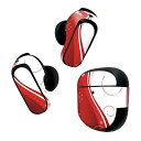 Bose QuietComfort Earbuds II 用 スキンシール ボーズ イヤバッズ2 用 ステッカー 本体3セット ケース1セット 保護 フィルム デコ 赤 レッド 結晶 005596(2)