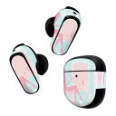 Bose QuietComfort Earbuds II 用 スキンシール ボーズ イヤバッズ2 用 ステッカー 本体3セット ケース1セット 保護 フィルム デコ 人物 ピンク 005737(2)