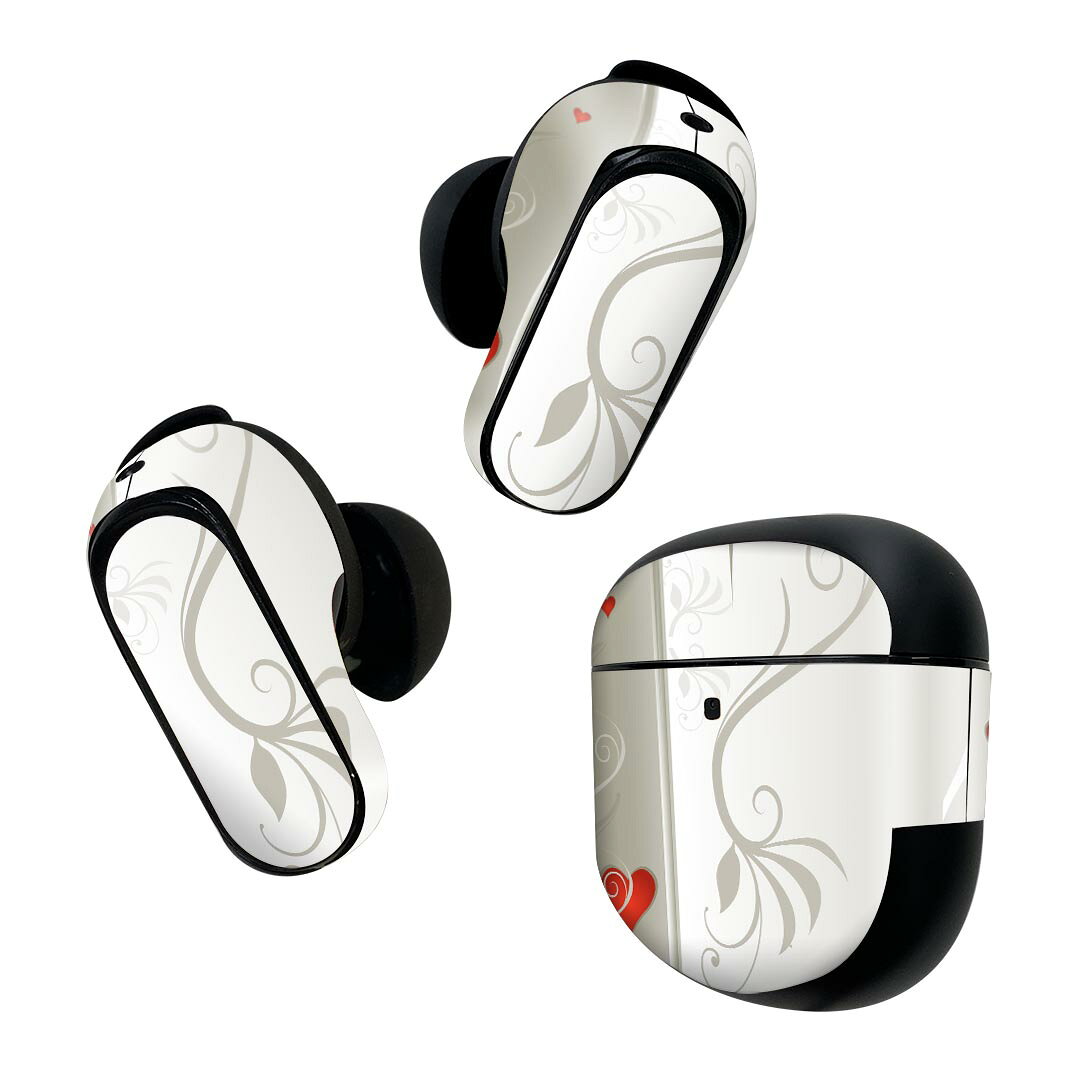 製品名 Bose QuietComfort Earbuds II 専用デザインスキンシール セット内容 Bose QuietComfort Earbuds II 専用シール　イヤホン（左右）3枚、充電ケース用シール 1枚AirPods第3世代専用です。第1?2世代、Proシリーズには対応していません。 商品特徴 再剥離性シートを素材に採用し、細かな位置調整がしやすく貼り直しが容易です。また、エアフリーでもありますので気泡が簡単に逃げるので、キレイに貼ることができます。専用の業務プリンターを使い、商品画像と遜色のない美しい印刷仕上がり。 注意事項 画像はサンプルですので、ご覧の環境によっては多少色味に違いを感じる場合がございます。 イメージと違った、モニターと色味が異なるという理由での交換や返金はご対応出来かねます。スキンシールのみの販売で、機器本体や充電ケース本体は付属しません。シワができた場合、ドライヤーなどで軽く温め、外側に向けてシワを伸ばすように貼ってください。初回貼付時の位置調整や貼り直しは可能ですが、しっかりと押し付けて接着させた後の再剥離、再利用は保証しておりません。また接着部に油分や汚れが付着しますと角の部分は剥がれやすくなりますので、貼付時はあまり触れないようにご注意ください。無地のセミグロスシートにデザインをプリントした商品で、デコなどの加工はございません。 凹凸や光沢があるように見えたり布地や金属を素材にしたように見える商品もありますが、デザインの図版によるものです。印刷時に微妙な画像のズレが生じる場合がございます。ご注文後に1点1点制作する受注生産品の為、不良品以外のご返品や交換は固くお断りします。 商品発送 完全受注生産のハンドメイド商品となりますので、既製品と比べて発送までお時間を頂いています。 基本的に決済確認後2~3営業日、最大で10営業日での発送となります。繁忙期や休業日明けの場合はさらに時間がかかる場合があります。 その際には別途メールにてご連絡致します。メール便の場合、発送日から到着までに2?4日ほどかかる場合が多く、紛失などの保障もご対応できかねます。あらかじめご了承下さい。