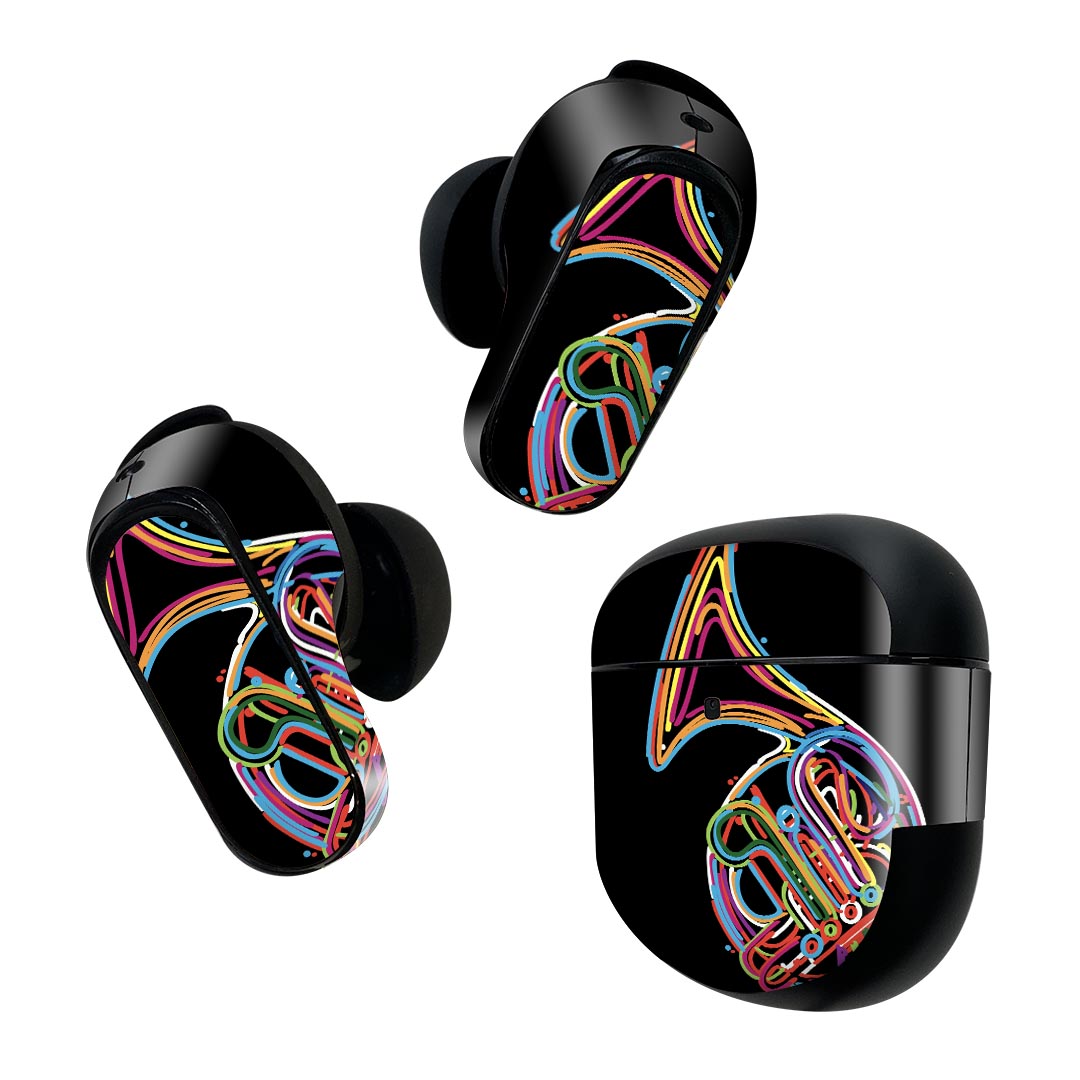 製品名 Bose QuietComfort Earbuds II 専用デザインスキンシール セット内容 Bose QuietComfort Earbuds II 専用シール　イヤホン（左右）3枚、充電ケース用シール 1枚AirPods第3世代専用です。第1?2世代、Proシリーズには対応していません。 商品特徴 再剥離性シートを素材に採用し、細かな位置調整がしやすく貼り直しが容易です。また、エアフリーでもありますので気泡が簡単に逃げるので、キレイに貼ることができます。専用の業務プリンターを使い、商品画像と遜色のない美しい印刷仕上がり。 注意事項 画像はサンプルですので、ご覧の環境によっては多少色味に違いを感じる場合がございます。 イメージと違った、モニターと色味が異なるという理由での交換や返金はご対応出来かねます。スキンシールのみの販売で、機器本体や充電ケース本体は付属しません。シワができた場合、ドライヤーなどで軽く温め、外側に向けてシワを伸ばすように貼ってください。初回貼付時の位置調整や貼り直しは可能ですが、しっかりと押し付けて接着させた後の再剥離、再利用は保証しておりません。また接着部に油分や汚れが付着しますと角の部分は剥がれやすくなりますので、貼付時はあまり触れないようにご注意ください。無地のセミグロスシートにデザインをプリントした商品で、デコなどの加工はございません。 凹凸や光沢があるように見えたり布地や金属を素材にしたように見える商品もありますが、デザインの図版によるものです。印刷時に微妙な画像のズレが生じる場合がございます。ご注文後に1点1点制作する受注生産品の為、不良品以外のご返品や交換は固くお断りします。 商品発送 完全受注生産のハンドメイド商品となりますので、既製品と比べて発送までお時間を頂いています。 基本的に決済確認後2~3営業日、最大で10営業日での発送となります。繁忙期や休業日明けの場合はさらに時間がかかる場合があります。 その際には別途メールにてご連絡致します。メール便の場合、発送日から到着までに2?4日ほどかかる場合が多く、紛失などの保障もご対応できかねます。あらかじめご了承下さい。