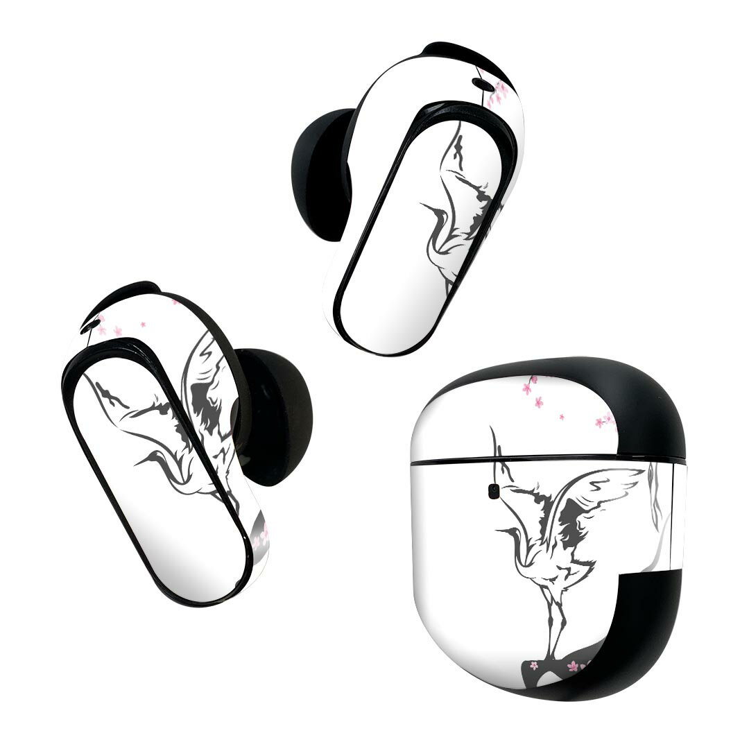 製品名 Bose QuietComfort Earbuds II 専用デザインスキンシール セット内容 Bose QuietComfort Earbuds II 専用シール　イヤホン（左右）3枚、充電ケース用シール 1枚AirPods第3世代専用です。第1?2世代、Proシリーズには対応していません。 商品特徴 再剥離性シートを素材に採用し、細かな位置調整がしやすく貼り直しが容易です。また、エアフリーでもありますので気泡が簡単に逃げるので、キレイに貼ることができます。専用の業務プリンターを使い、商品画像と遜色のない美しい印刷仕上がり。 注意事項 画像はサンプルですので、ご覧の環境によっては多少色味に違いを感じる場合がございます。 イメージと違った、モニターと色味が異なるという理由での交換や返金はご対応出来かねます。スキンシールのみの販売で、機器本体や充電ケース本体は付属しません。シワができた場合、ドライヤーなどで軽く温め、外側に向けてシワを伸ばすように貼ってください。初回貼付時の位置調整や貼り直しは可能ですが、しっかりと押し付けて接着させた後の再剥離、再利用は保証しておりません。また接着部に油分や汚れが付着しますと角の部分は剥がれやすくなりますので、貼付時はあまり触れないようにご注意ください。無地のセミグロスシートにデザインをプリントした商品で、デコなどの加工はございません。 凹凸や光沢があるように見えたり布地や金属を素材にしたように見える商品もありますが、デザインの図版によるものです。印刷時に微妙な画像のズレが生じる場合がございます。ご注文後に1点1点制作する受注生産品の為、不良品以外のご返品や交換は固くお断りします。 商品発送 完全受注生産のハンドメイド商品となりますので、既製品と比べて発送までお時間を頂いています。 基本的に決済確認後2~3営業日、最大で10営業日での発送となります。繁忙期や休業日明けの場合はさらに時間がかかる場合があります。 その際には別途メールにてご連絡致します。メール便の場合、発送日から到着までに2?4日ほどかかる場合が多く、紛失などの保障もご対応できかねます。あらかじめご了承下さい。