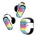 Bose QuietComfort Earbuds II 用 スキンシール ボーズ イヤバッズ2 用 ステッカー 本体3セット ケース1セット 保護 フィルム デコ レインボー 模様 006084