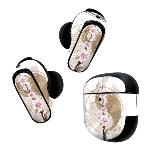 Bose QuietComfort Earbuds II 用 スキンシール ボーズ イヤバッズ2 用 ステッカー 本体3セット ケース1セット 保護 フィルム デコ 和風 和柄 花 006137 Bose QuietComfort Earbuds II 用 スキンシール ボーズ イヤバッズ2 用 ステッカー 本体3セット ケース1セット 保護 フィルム デコ 和風 和柄 花 006137