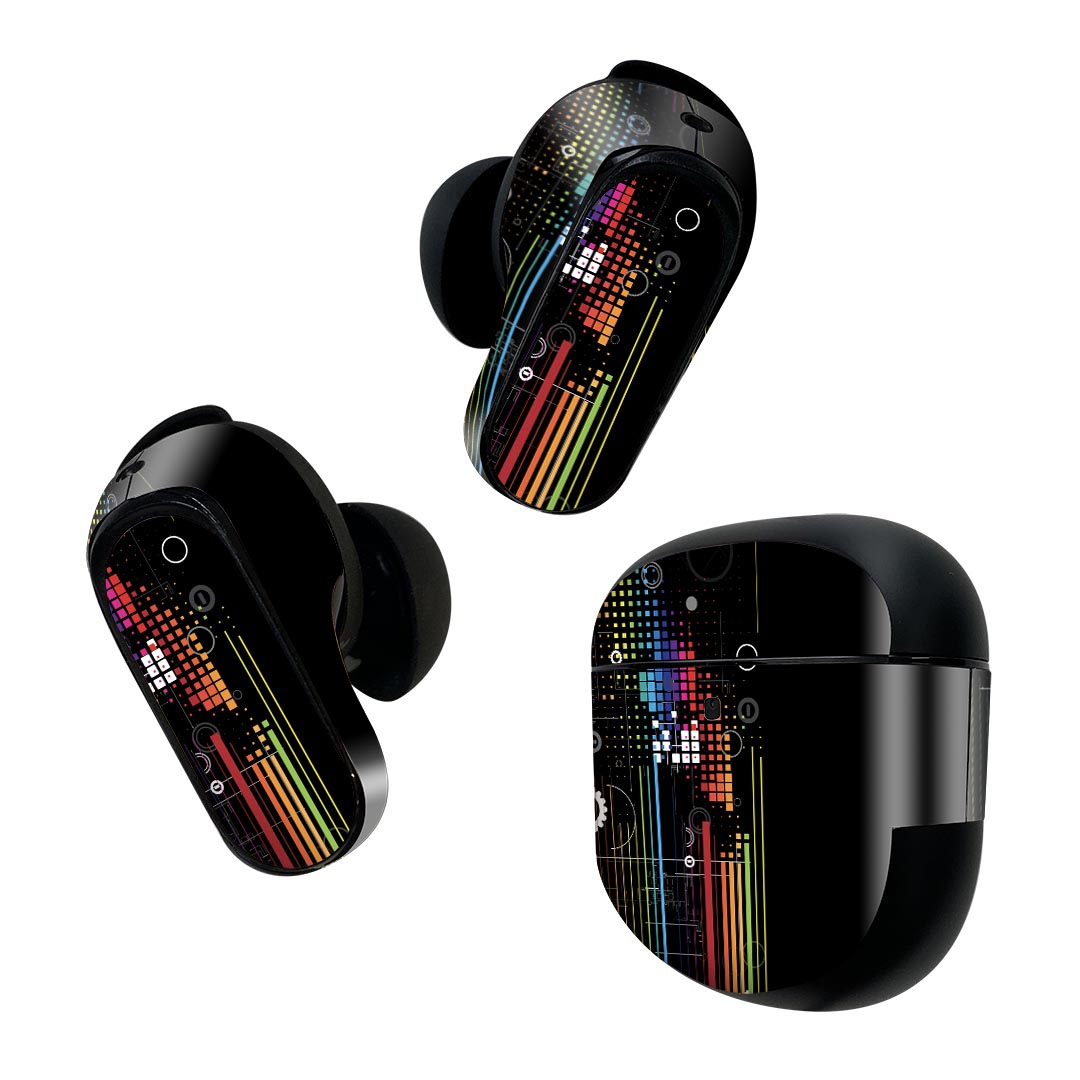 製品名 Bose QuietComfort Earbuds II 専用デザインスキンシール セット内容 Bose QuietComfort Earbuds II 専用シール　イヤホン（左右）3枚、充電ケース用シール 1枚AirPods第3世代専用です。第1?2世代、Proシリーズには対応していません。 商品特徴 再剥離性シートを素材に採用し、細かな位置調整がしやすく貼り直しが容易です。また、エアフリーでもありますので気泡が簡単に逃げるので、キレイに貼ることができます。専用の業務プリンターを使い、商品画像と遜色のない美しい印刷仕上がり。 注意事項 画像はサンプルですので、ご覧の環境によっては多少色味に違いを感じる場合がございます。 イメージと違った、モニターと色味が異なるという理由での交換や返金はご対応出来かねます。スキンシールのみの販売で、機器本体や充電ケース本体は付属しません。シワができた場合、ドライヤーなどで軽く温め、外側に向けてシワを伸ばすように貼ってください。初回貼付時の位置調整や貼り直しは可能ですが、しっかりと押し付けて接着させた後の再剥離、再利用は保証しておりません。また接着部に油分や汚れが付着しますと角の部分は剥がれやすくなりますので、貼付時はあまり触れないようにご注意ください。無地のセミグロスシートにデザインをプリントした商品で、デコなどの加工はございません。 凹凸や光沢があるように見えたり布地や金属を素材にしたように見える商品もありますが、デザインの図版によるものです。印刷時に微妙な画像のズレが生じる場合がございます。ご注文後に1点1点制作する受注生産品の為、不良品以外のご返品や交換は固くお断りします。 商品発送 完全受注生産のハンドメイド商品となりますので、既製品と比べて発送までお時間を頂いています。 基本的に決済確認後2~3営業日、最大で10営業日での発送となります。繁忙期や休業日明けの場合はさらに時間がかかる場合があります。 その際には別途メールにてご連絡致します。メール便の場合、発送日から到着までに2?4日ほどかかる場合が多く、紛失などの保障もご対応できかねます。あらかじめご了承下さい。