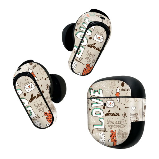 Bose QuietComfort Earbuds II 用 スキンシール ボーズ イヤバッズ2 用 ステッカー 本体3セット ケース1セット 保護 フィルム デコ 英語 文字 006277 Bose QuietComfort Earbuds II 用 スキンシール ボーズ イヤバッズ2 用 ステッカー 本体3セット ケース1セット 保護 フィルム デコ 英語 文字 006277