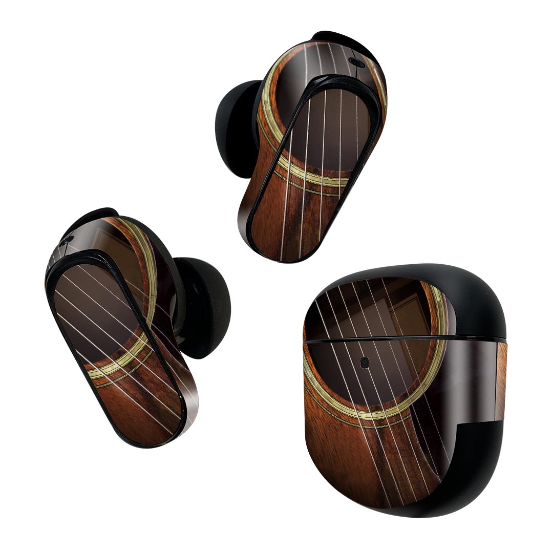 樂天商城 - Bose QuietComfort Earbuds II 用 スキンシール ボーズ イヤバッズ2 用　ステッカー　本体3セット ケース1セット 保護 フィルム デコ 写真　ギター 006329