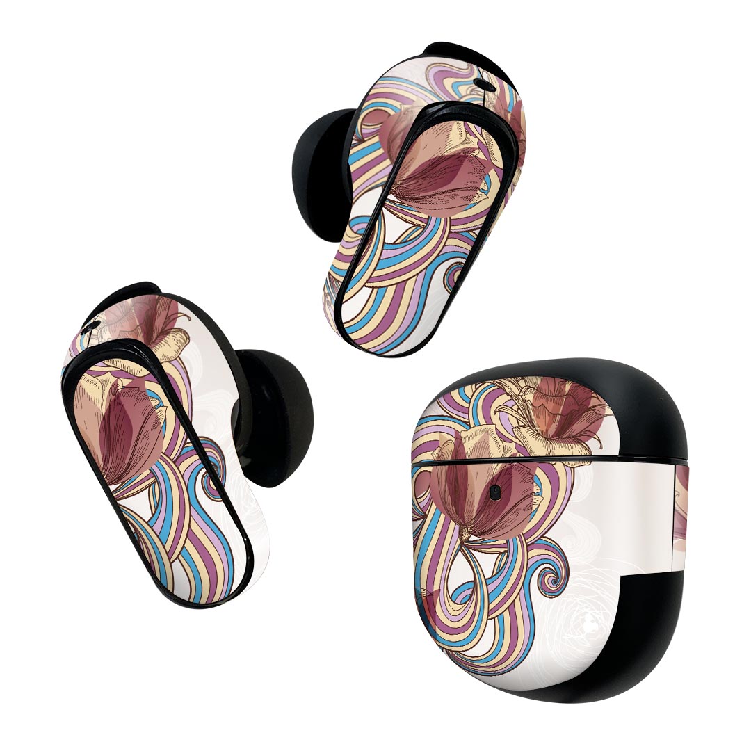 Bose QuietComfort Earbuds II 用 スキンシール ボーズ イヤバッズ2 用　ステッカ...