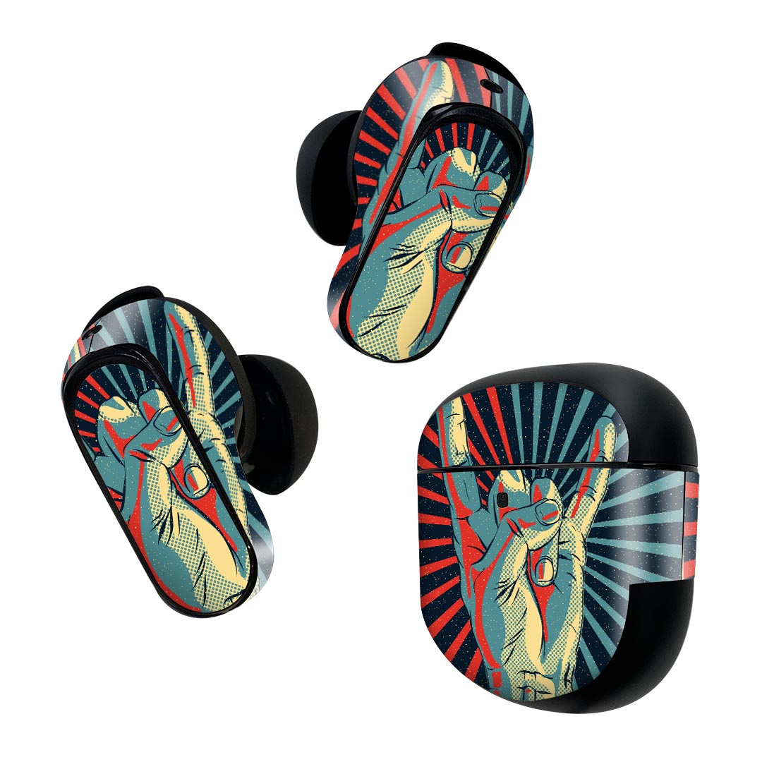 Bose QuietComfort Earbuds II 用 スキンシール ボーズ イヤバッズ2 用　ステッカー　本体3セット ケー..