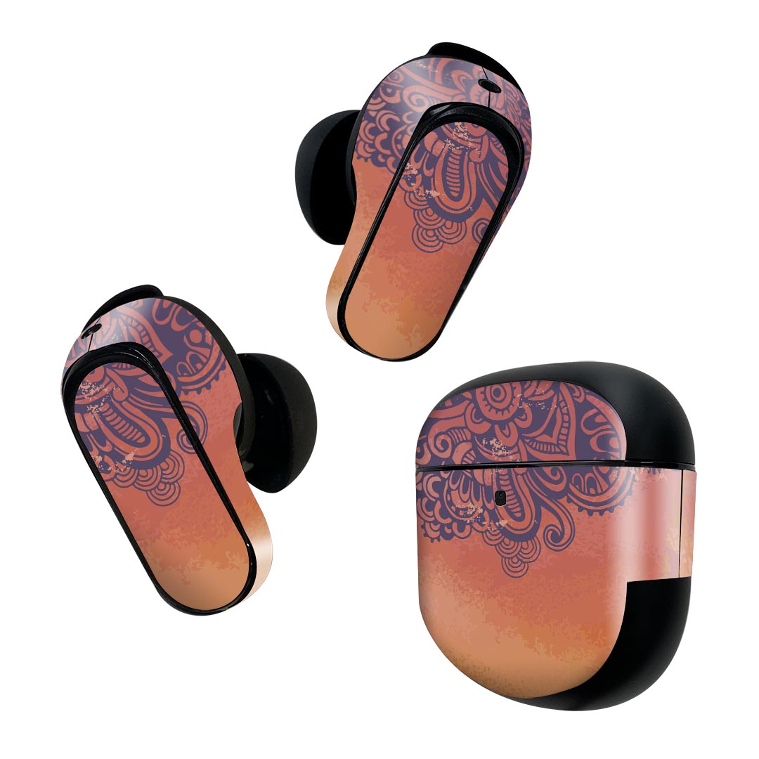 製品名 Bose QuietComfort Earbuds II 専用デザインスキンシール セット内容 Bose QuietComfort Earbuds II 専用シール　イヤホン（左右）3枚、充電ケース用シール 1枚AirPods第3世代専用です。第1?2世代、Proシリーズには対応していません。 商品特徴 再剥離性シートを素材に採用し、細かな位置調整がしやすく貼り直しが容易です。また、エアフリーでもありますので気泡が簡単に逃げるので、キレイに貼ることができます。専用の業務プリンターを使い、商品画像と遜色のない美しい印刷仕上がり。 注意事項 画像はサンプルですので、ご覧の環境によっては多少色味に違いを感じる場合がございます。 イメージと違った、モニターと色味が異なるという理由での交換や返金はご対応出来かねます。スキンシールのみの販売で、機器本体や充電ケース本体は付属しません。シワができた場合、ドライヤーなどで軽く温め、外側に向けてシワを伸ばすように貼ってください。初回貼付時の位置調整や貼り直しは可能ですが、しっかりと押し付けて接着させた後の再剥離、再利用は保証しておりません。また接着部に油分や汚れが付着しますと角の部分は剥がれやすくなりますので、貼付時はあまり触れないようにご注意ください。無地のセミグロスシートにデザインをプリントした商品で、デコなどの加工はございません。 凹凸や光沢があるように見えたり布地や金属を素材にしたように見える商品もありますが、デザインの図版によるものです。印刷時に微妙な画像のズレが生じる場合がございます。ご注文後に1点1点制作する受注生産品の為、不良品以外のご返品や交換は固くお断りします。 商品発送 完全受注生産のハンドメイド商品となりますので、既製品と比べて発送までお時間を頂いています。 基本的に決済確認後2~3営業日、最大で10営業日での発送となります。繁忙期や休業日明けの場合はさらに時間がかかる場合があります。 その際には別途メールにてご連絡致します。メール便の場合、発送日から到着までに2?4日ほどかかる場合が多く、紛失などの保障もご対応できかねます。あらかじめご了承下さい。