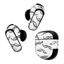 Bose QuietComfort Earbuds II 用 スキンシール ボーズ イヤバッズ2 用 ステッカー 本体3セット ケース1セット 保護 フィルム デコ ひげ 髭 イラスト 006793(2)