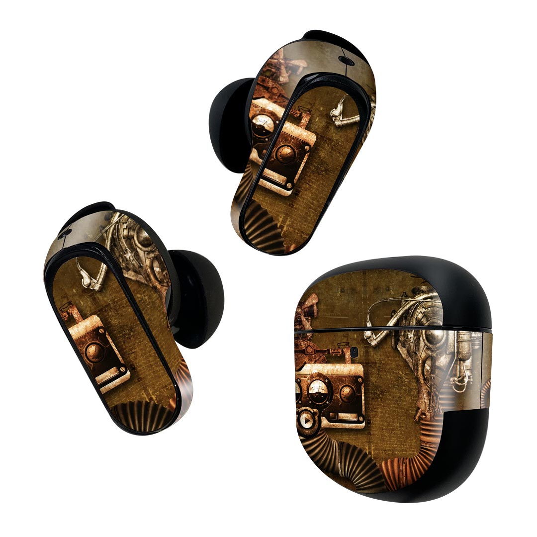 Power Supplies, Chargers - Bose QuietComfort Earbuds II 用 スキンシール ボーズ イヤバッズ2 用　ステッカー　本体3セット ケース1セット 保護 フィルム デコ 機械　レトロ 006878