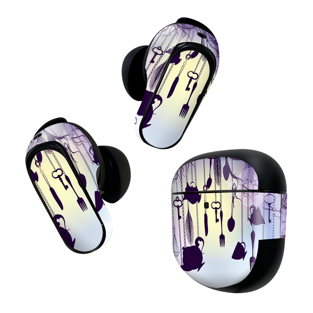 Bose QuietComfort Earbuds II 用 スキンシール ボーズ イヤバッズ2 用　ステッカー　本体3セット ケー..