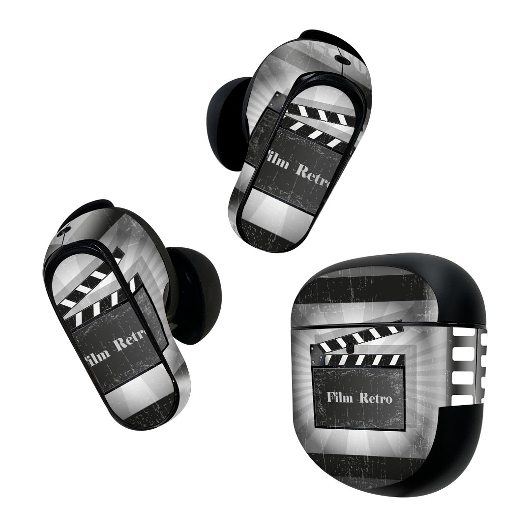 Bose QuietComfort Earbuds II 用 スキンシール ボーズ イヤバッズ2 用　ステッカー　本体3セット ケース1セット 保護 フィルム デコ 映画　フィルム 006968