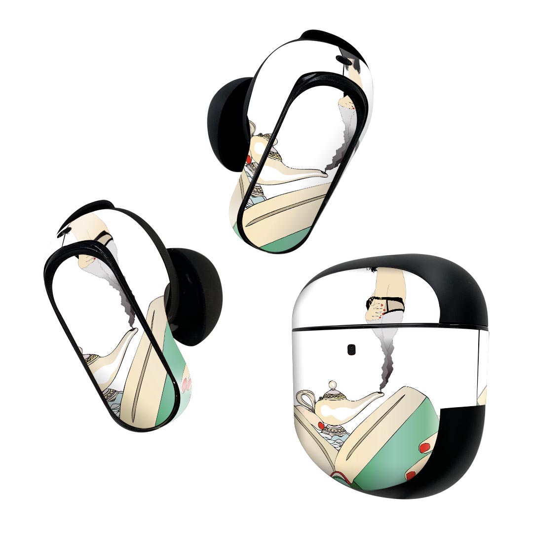 Power Supplies, Chargers - Bose QuietComfort Earbuds II 用 スキンシール ボーズ イヤバッズ2 用　ステッカー　本体3セット ケース1セット 保護 フィルム デコ 人物　イラスト 006984
