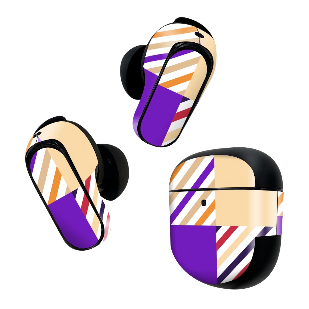 製品名 Bose QuietComfort Earbuds II 専用デザインスキンシール セット内容 Bose QuietComfort Earbuds II 専用シール　イヤホン（左右）3枚、充電ケース用シール 1枚AirPods第3世代専用です。第1?2世代、Proシリーズには対応していません。 商品特徴 再剥離性シートを素材に採用し、細かな位置調整がしやすく貼り直しが容易です。また、エアフリーでもありますので気泡が簡単に逃げるので、キレイに貼ることができます。専用の業務プリンターを使い、商品画像と遜色のない美しい印刷仕上がり。 注意事項 画像はサンプルですので、ご覧の環境によっては多少色味に違いを感じる場合がございます。 イメージと違った、モニターと色味が異なるという理由での交換や返金はご対応出来かねます。スキンシールのみの販売で、機器本体や充電ケース本体は付属しません。シワができた場合、ドライヤーなどで軽く温め、外側に向けてシワを伸ばすように貼ってください。初回貼付時の位置調整や貼り直しは可能ですが、しっかりと押し付けて接着させた後の再剥離、再利用は保証しておりません。また接着部に油分や汚れが付着しますと角の部分は剥がれやすくなりますので、貼付時はあまり触れないようにご注意ください。無地のセミグロスシートにデザインをプリントした商品で、デコなどの加工はございません。 凹凸や光沢があるように見えたり布地や金属を素材にしたように見える商品もありますが、デザインの図版によるものです。印刷時に微妙な画像のズレが生じる場合がございます。ご注文後に1点1点制作する受注生産品の為、不良品以外のご返品や交換は固くお断りします。 商品発送 完全受注生産のハンドメイド商品となりますので、既製品と比べて発送までお時間を頂いています。 基本的に決済確認後2~3営業日、最大で10営業日での発送となります。繁忙期や休業日明けの場合はさらに時間がかかる場合があります。 その際には別途メールにてご連絡致します。メール便の場合、発送日から到着までに2?4日ほどかかる場合が多く、紛失などの保障もご対応できかねます。あらかじめご了承下さい。