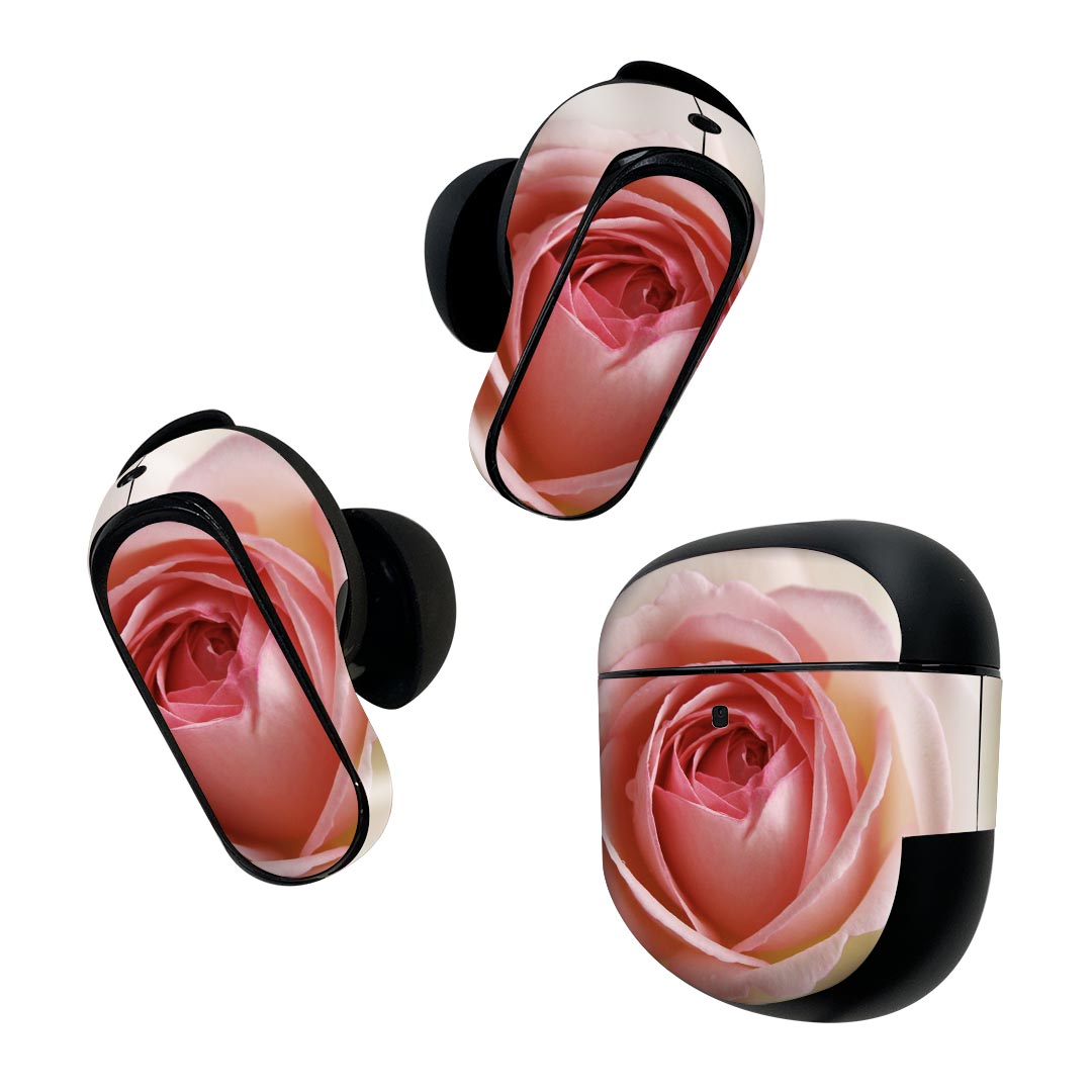 Bose QuietComfort Earbuds II 用 スキンシール ボーズ イヤバッズ2 用　ステッカー　本体3セット ケース1セット 保護 フィルム デコ 花　 007217