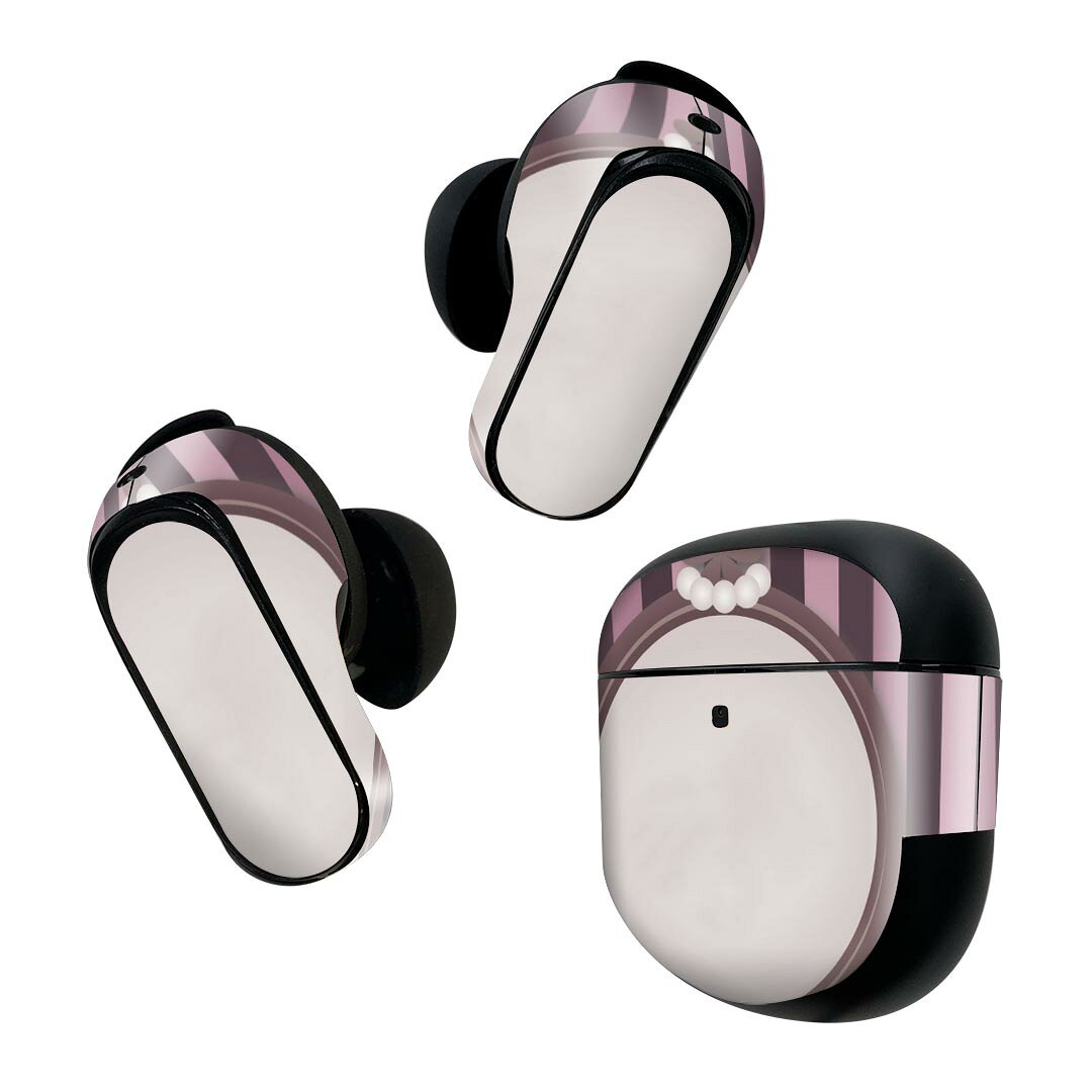 製品名 Bose QuietComfort Earbuds II 専用デザインスキンシール セット内容 Bose QuietComfort Earbuds II 専用シール　イヤホン（左右）3枚、充電ケース用シール 1枚AirPods第3世代専用です。第1?2世代、Proシリーズには対応していません。 商品特徴 再剥離性シートを素材に採用し、細かな位置調整がしやすく貼り直しが容易です。また、エアフリーでもありますので気泡が簡単に逃げるので、キレイに貼ることができます。専用の業務プリンターを使い、商品画像と遜色のない美しい印刷仕上がり。 注意事項 画像はサンプルですので、ご覧の環境によっては多少色味に違いを感じる場合がございます。 イメージと違った、モニターと色味が異なるという理由での交換や返金はご対応出来かねます。スキンシールのみの販売で、機器本体や充電ケース本体は付属しません。シワができた場合、ドライヤーなどで軽く温め、外側に向けてシワを伸ばすように貼ってください。初回貼付時の位置調整や貼り直しは可能ですが、しっかりと押し付けて接着させた後の再剥離、再利用は保証しておりません。また接着部に油分や汚れが付着しますと角の部分は剥がれやすくなりますので、貼付時はあまり触れないようにご注意ください。無地のセミグロスシートにデザインをプリントした商品で、デコなどの加工はございません。 凹凸や光沢があるように見えたり布地や金属を素材にしたように見える商品もありますが、デザインの図版によるものです。印刷時に微妙な画像のズレが生じる場合がございます。ご注文後に1点1点制作する受注生産品の為、不良品以外のご返品や交換は固くお断りします。 商品発送 完全受注生産のハンドメイド商品となりますので、既製品と比べて発送までお時間を頂いています。 基本的に決済確認後2~3営業日、最大で10営業日での発送となります。繁忙期や休業日明けの場合はさらに時間がかかる場合があります。 その際には別途メールにてご連絡致します。メール便の場合、発送日から到着までに2?4日ほどかかる場合が多く、紛失などの保障もご対応できかねます。あらかじめご了承下さい。