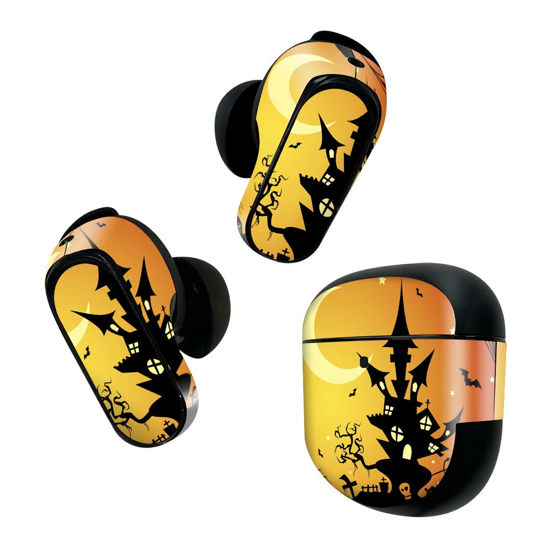 Bose QuietComfort Earbuds II 用 スキンシール ボーズ イヤバッズ2 用 ステッカー 本体3セット ケース1セット 保護 フィルム デコ ハロウィン 007246
