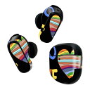 Bose QuietComfort Earbuds II 用 スキンシール ボーズ イヤバッズ2 用 ステッカー 本体3セット ケース1セット 保護 フィルム デコ ハート カラフル レインボー 文字 007375