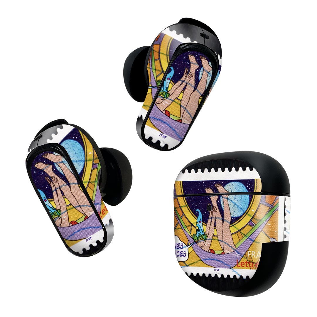 Bose QuietComfort Earbuds II 用 スキンシール ボーズ イヤバッズ2 用　ステッカー　本体3セット ケー..